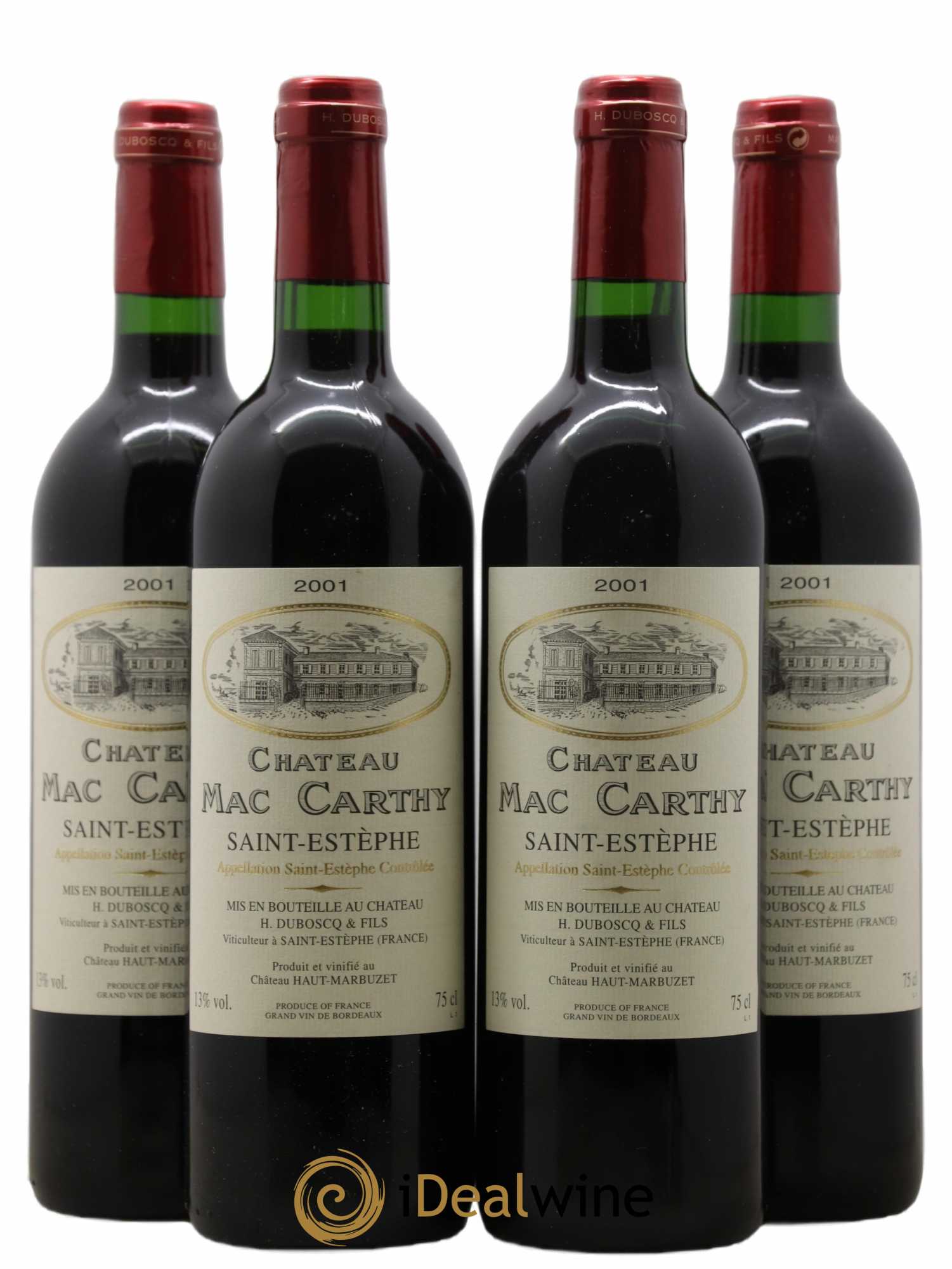 Saint-Estèphe Château Mac Carthy 2001 - Lot de 4 bouteilles - 0