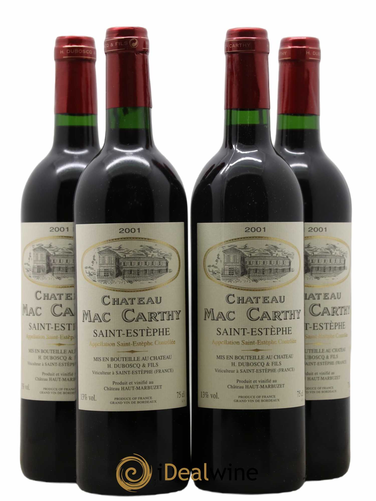Saint-Estèphe Château Mac Carthy 2001 - Lot de 4 bouteilles - 0