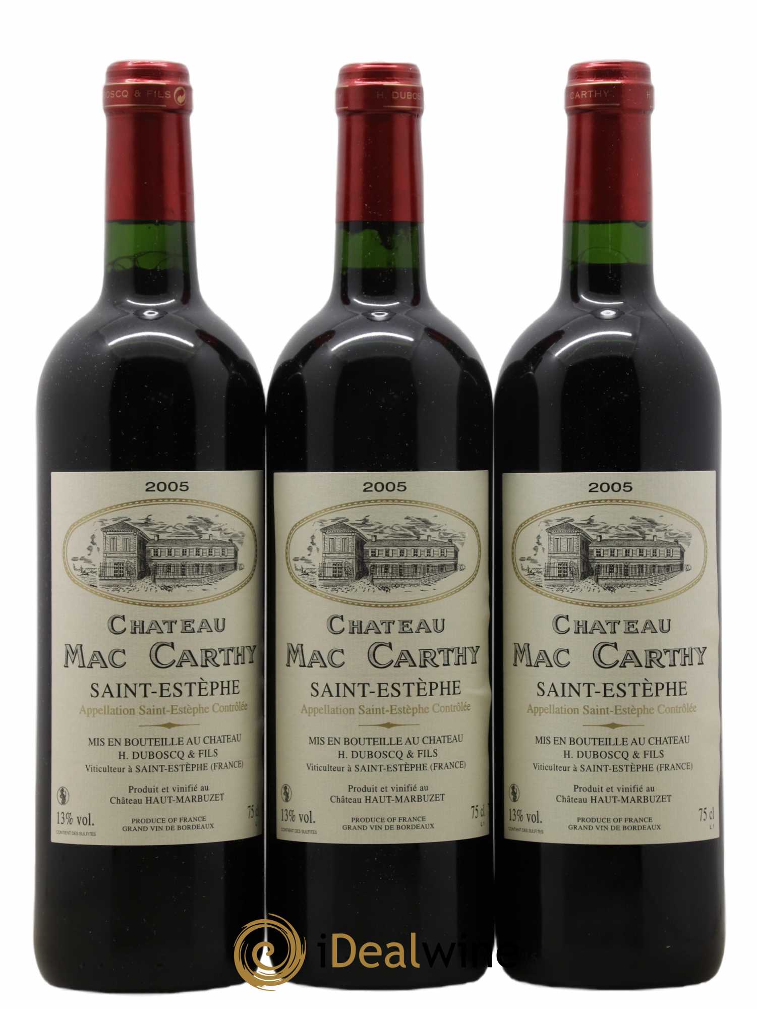 Saint-Estèphe Château Mac Carthy 2005 - Lot de 3 bouteilles - 0