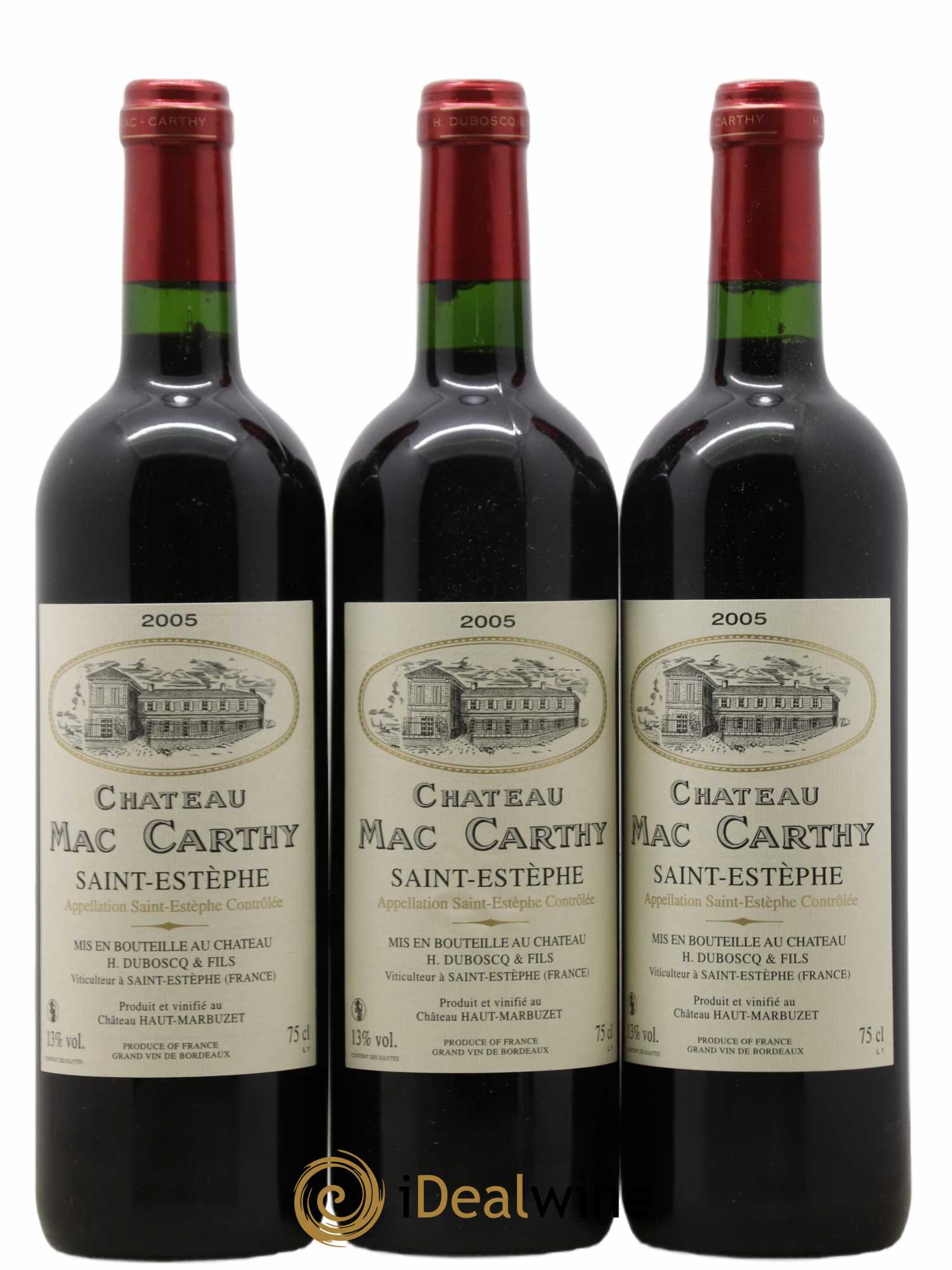 Saint-Estèphe Château Mac Carthy 2005 - Lot de 12 bouteilles - 1