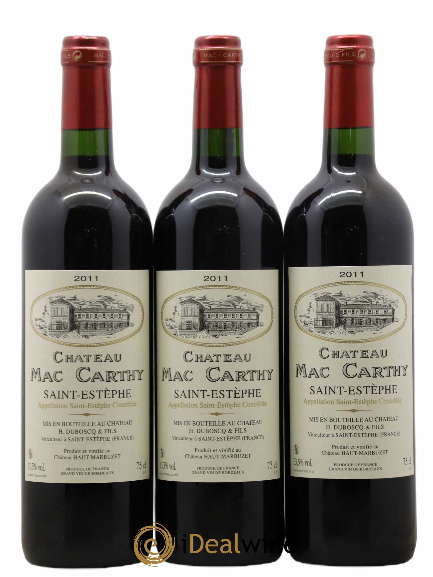 Saint-Estèphe Château Mac Carthy (sans prix de réserve) 2011 - Posten von 3 Flaschen - 0