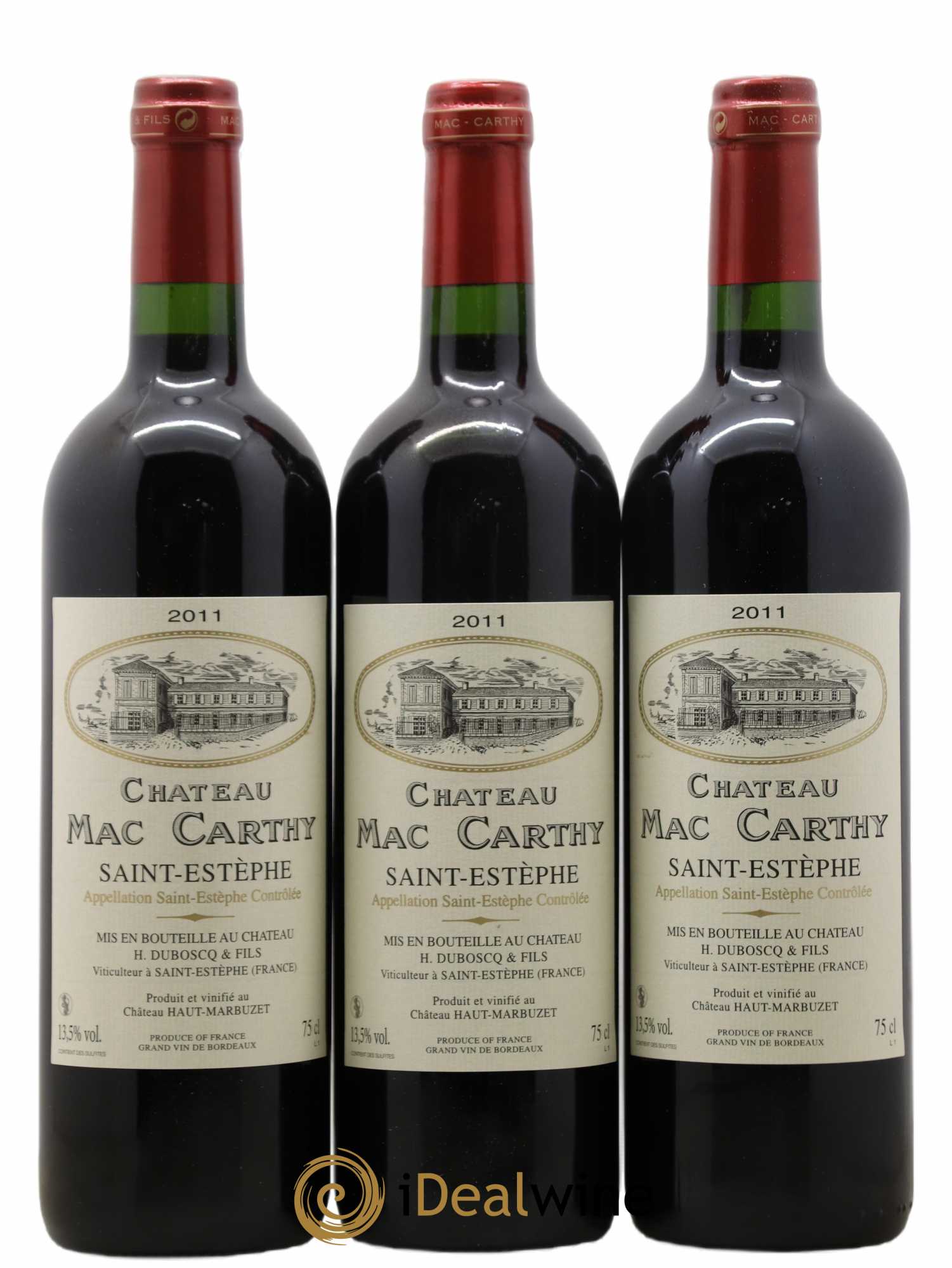Saint-Estèphe Château Mac Carthy (sans prix de réserve) 2011 - Posten von 3 Flaschen - 0