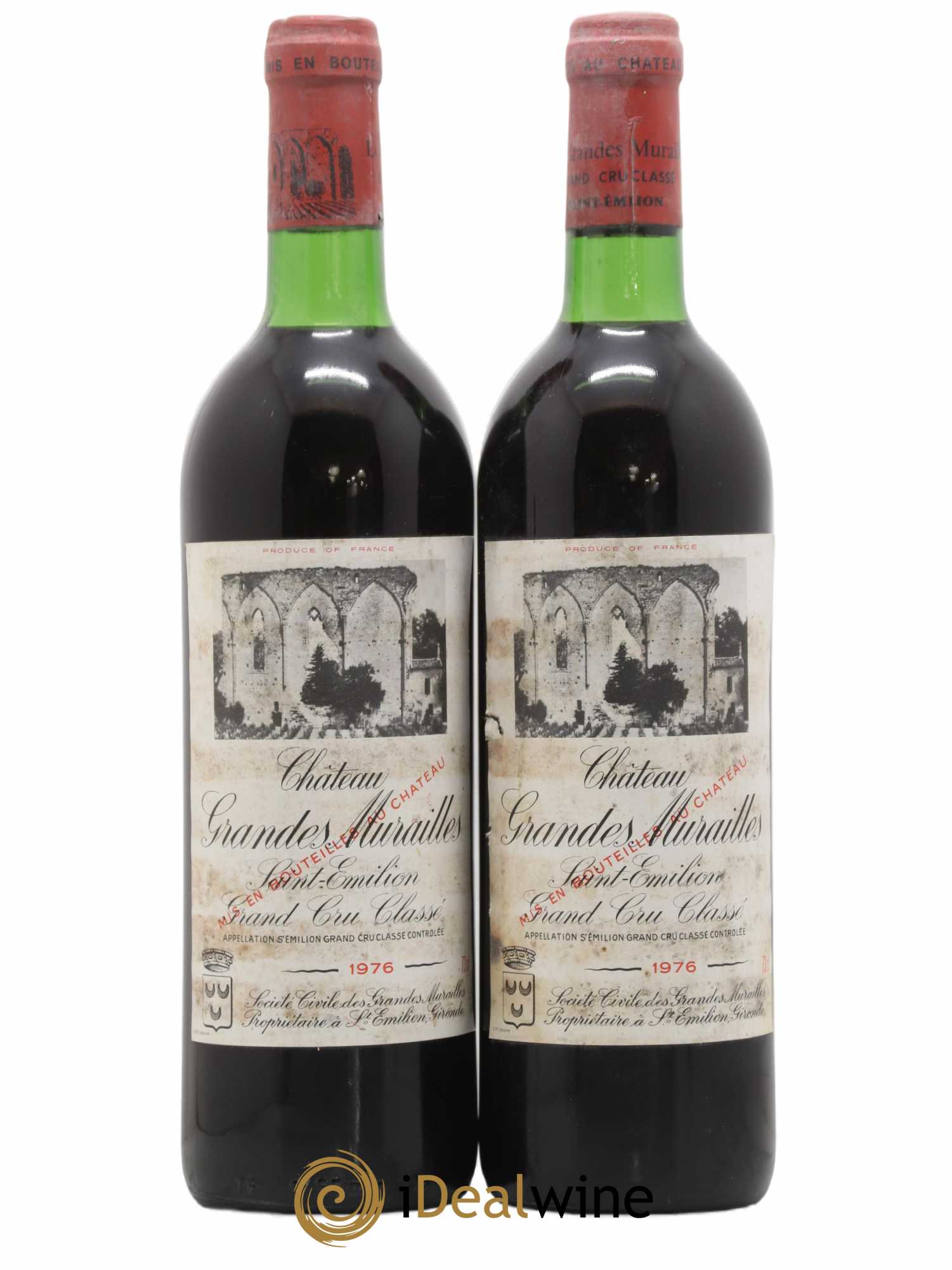 Château les Grandes Murailles Grand Cru Classé 1976 - Lot de 2 bouteilles - 0