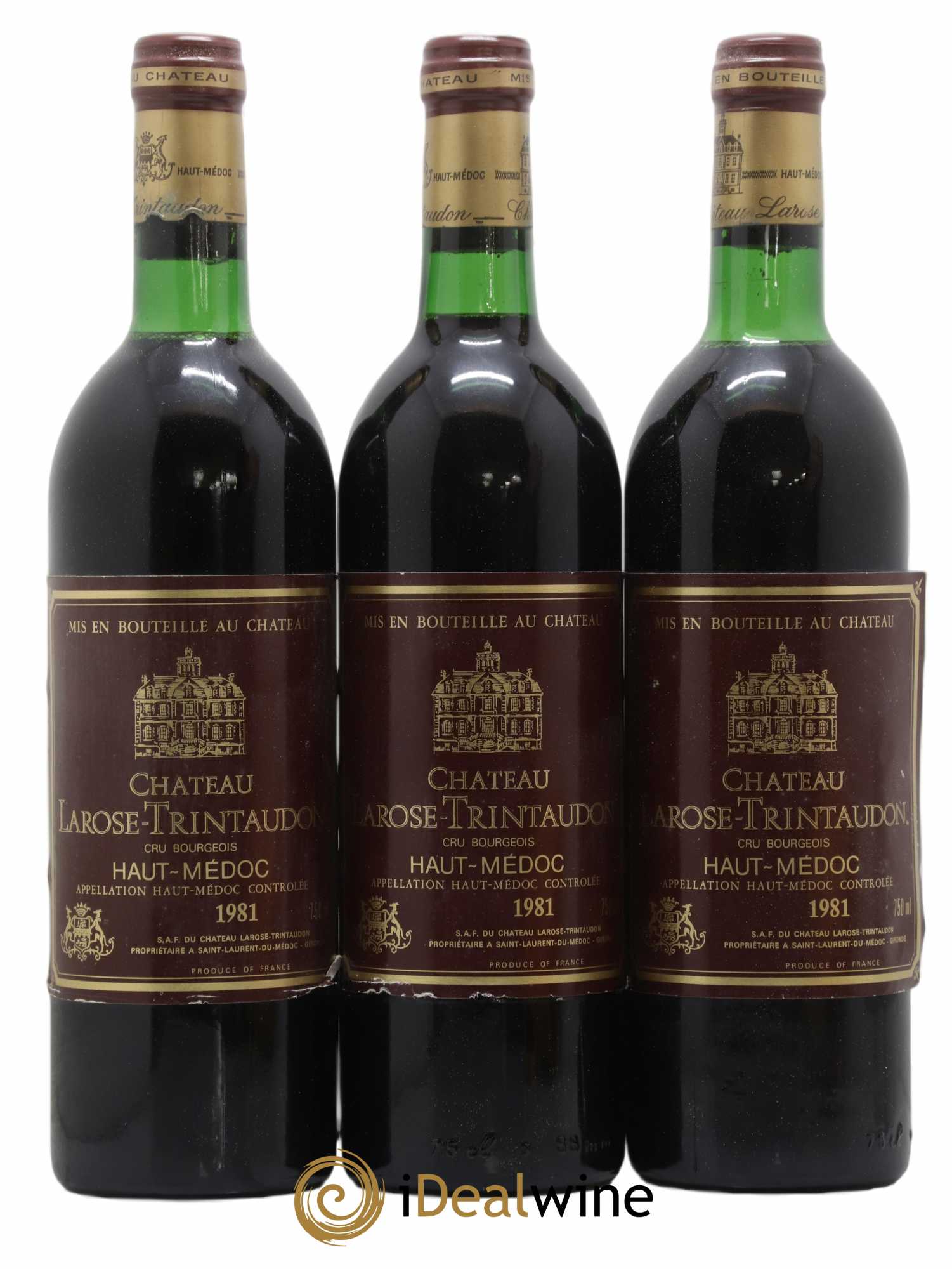 Château Larose Trintaudon Cru Bourgeois 1981 - Lot de 3 bouteilles - 0