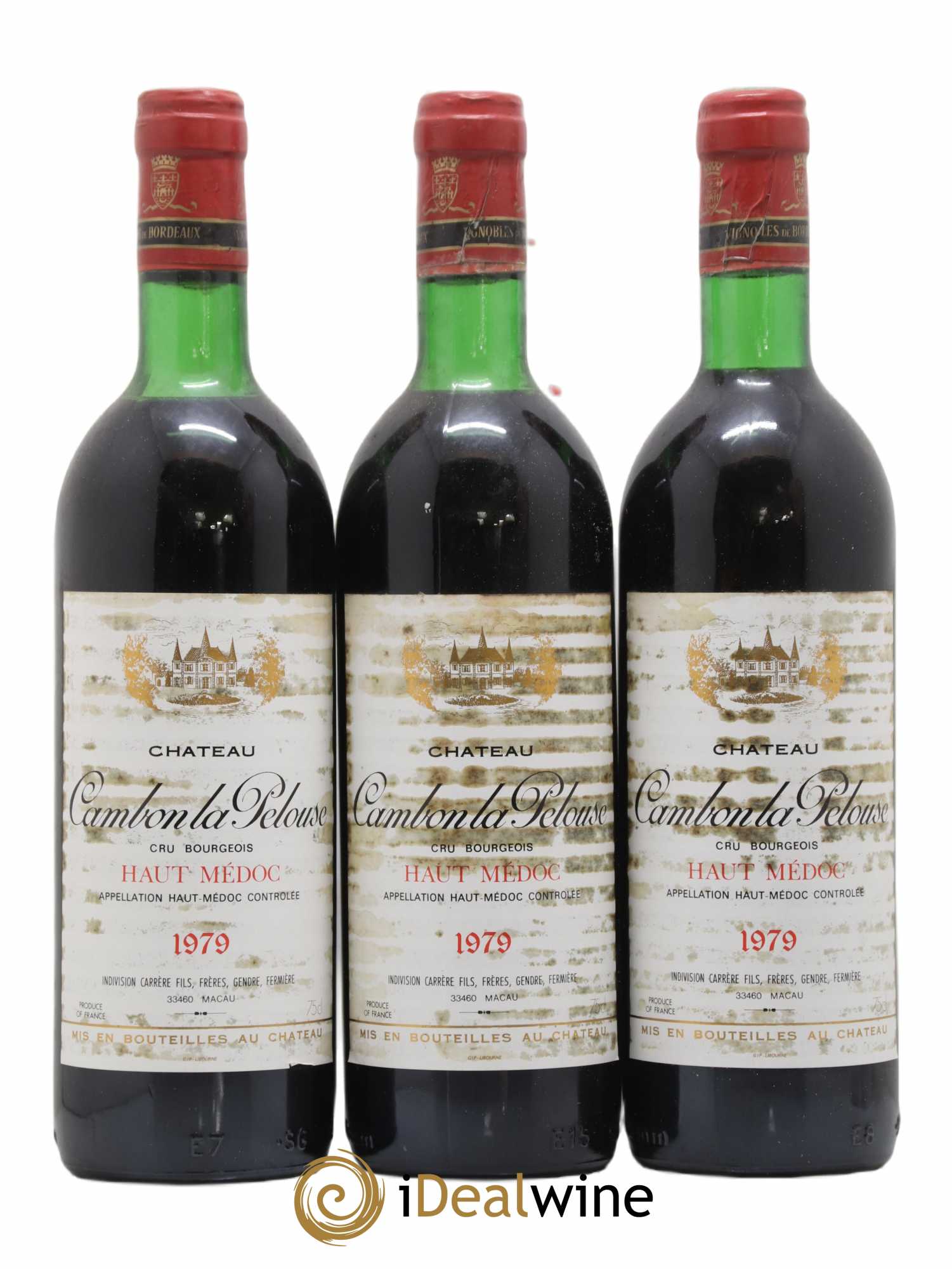 Château Cambon la Pelouse Cru Bourgeois 1979 - Lot de 3 bouteilles - 0