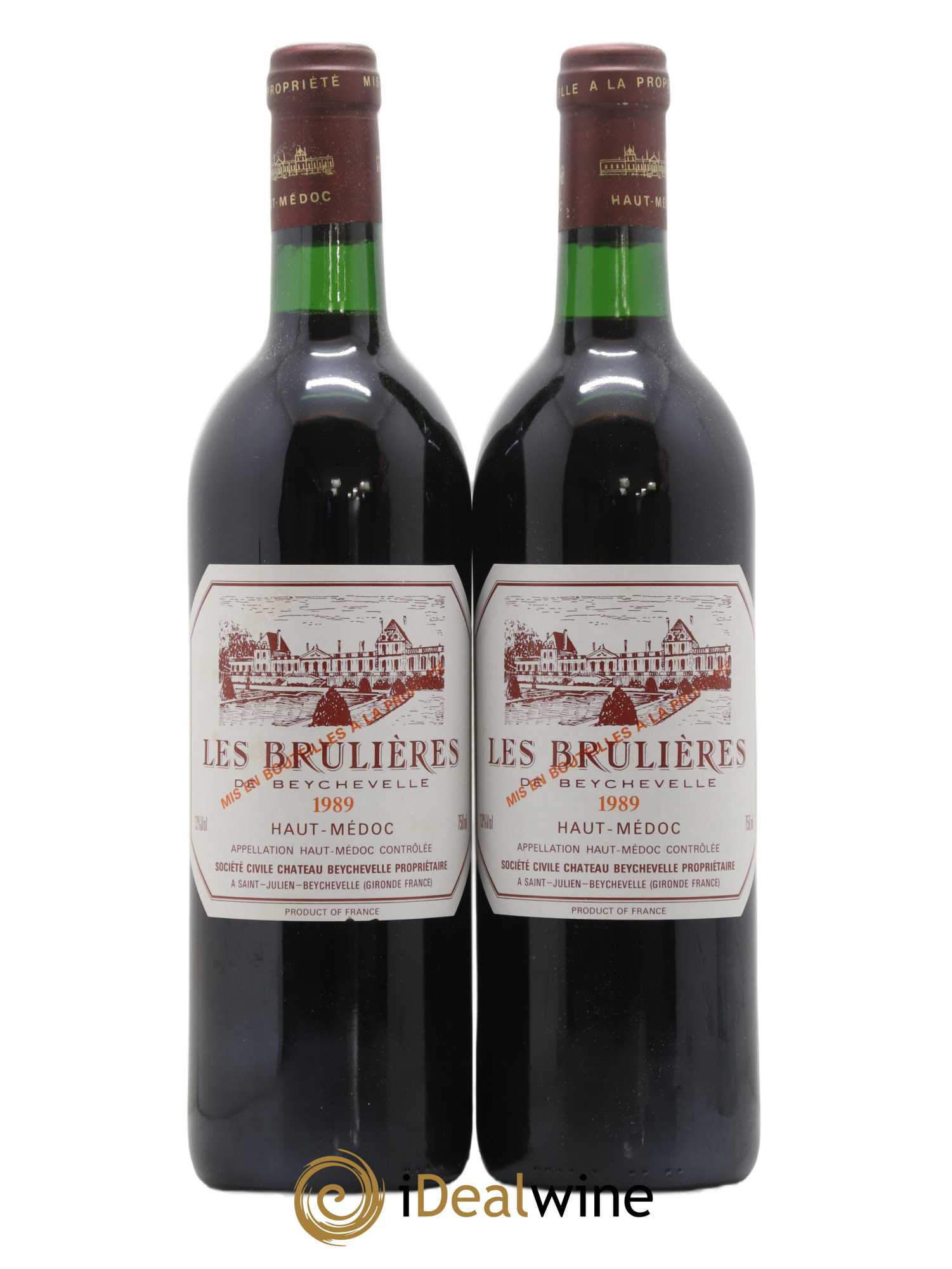 Haut Médoc Les Brulières de Beychevelle 1989 - Posten von 2 Flaschen - 0