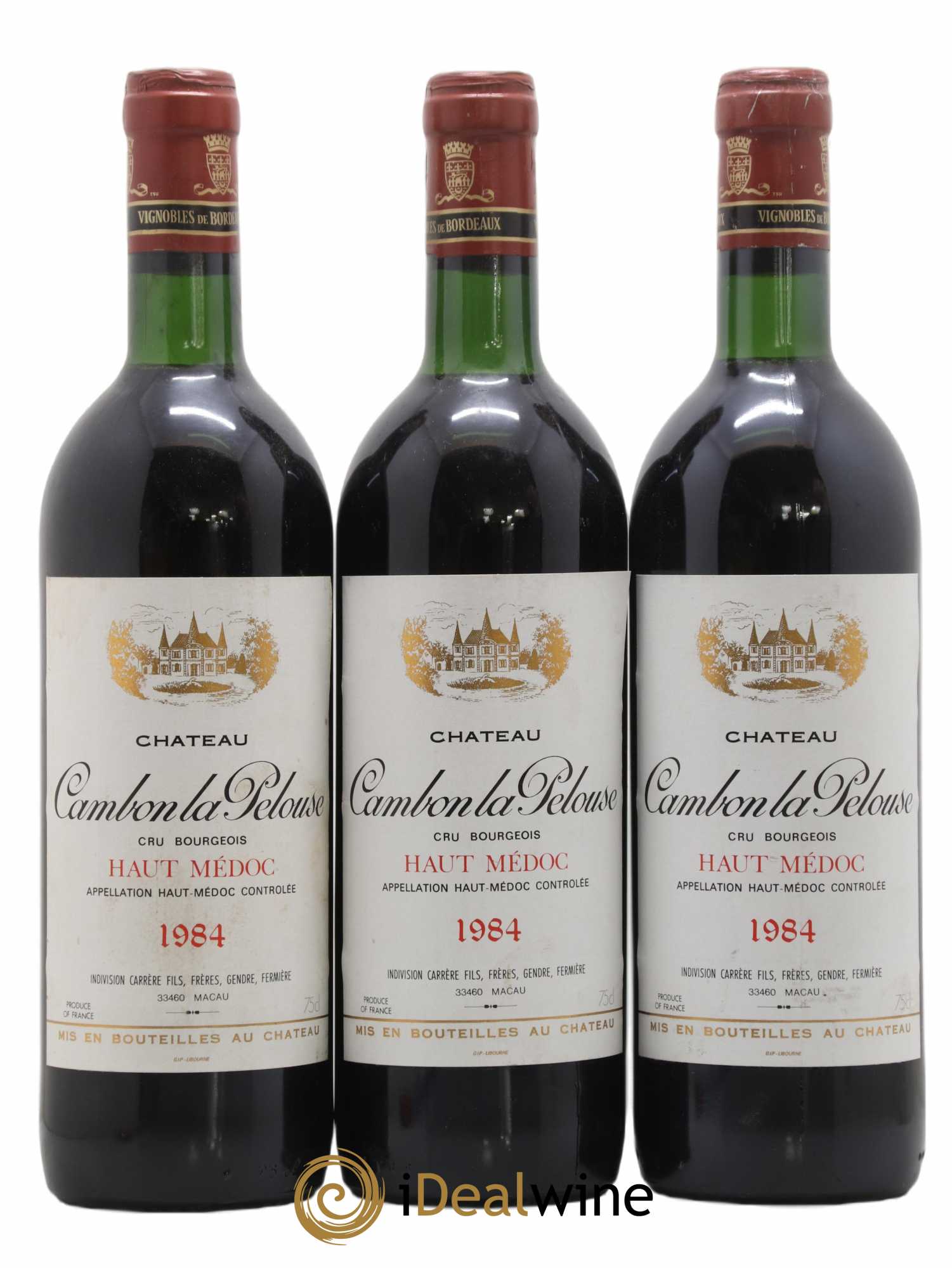 Château Cambon la Pelouse Cru Bourgeois 1984 - Lot de 3 bouteilles - 0