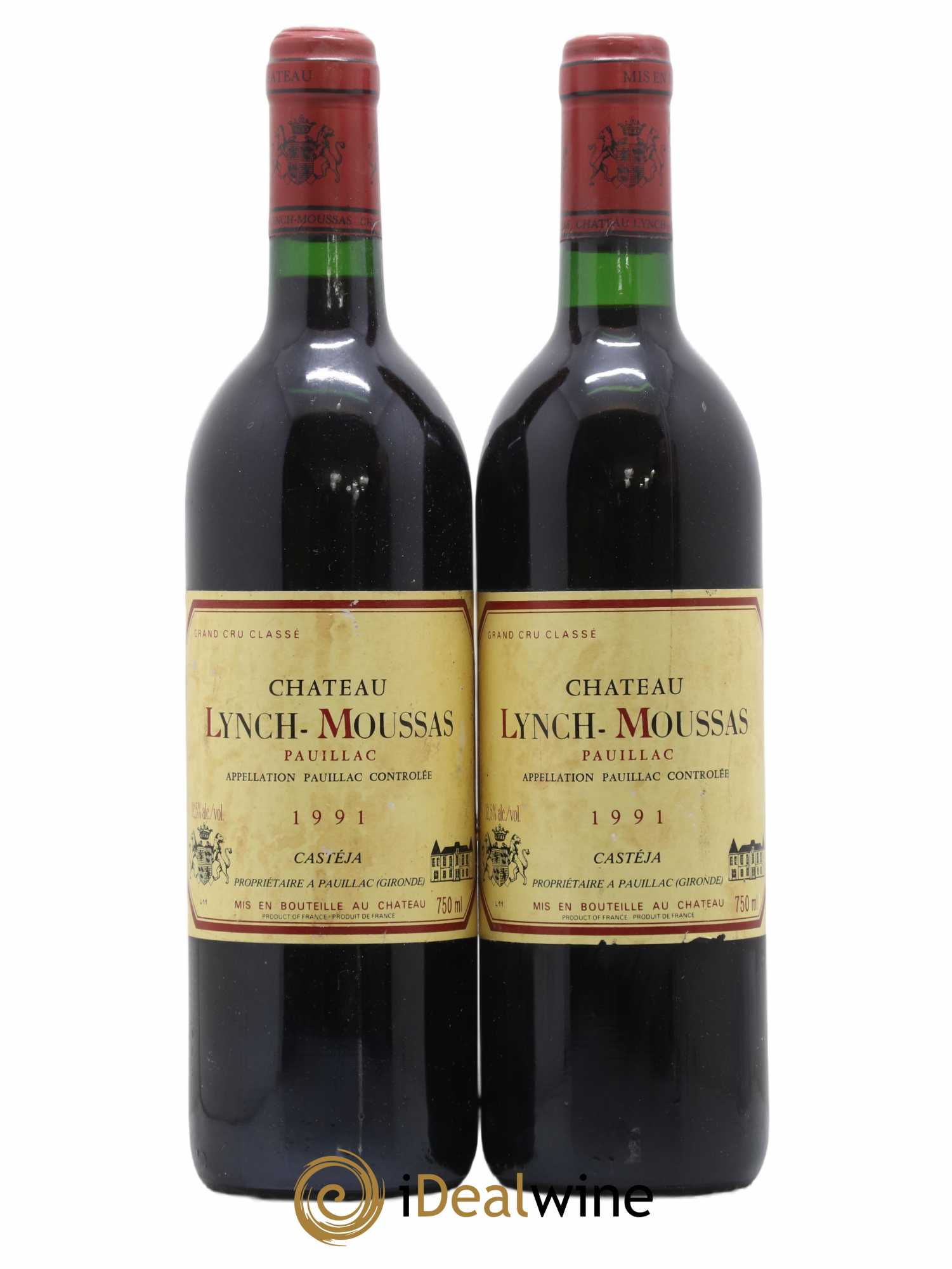 Château Lynch Moussas 5ème Grand Cru Classé 1991 - Lot de 2 bouteilles - 0