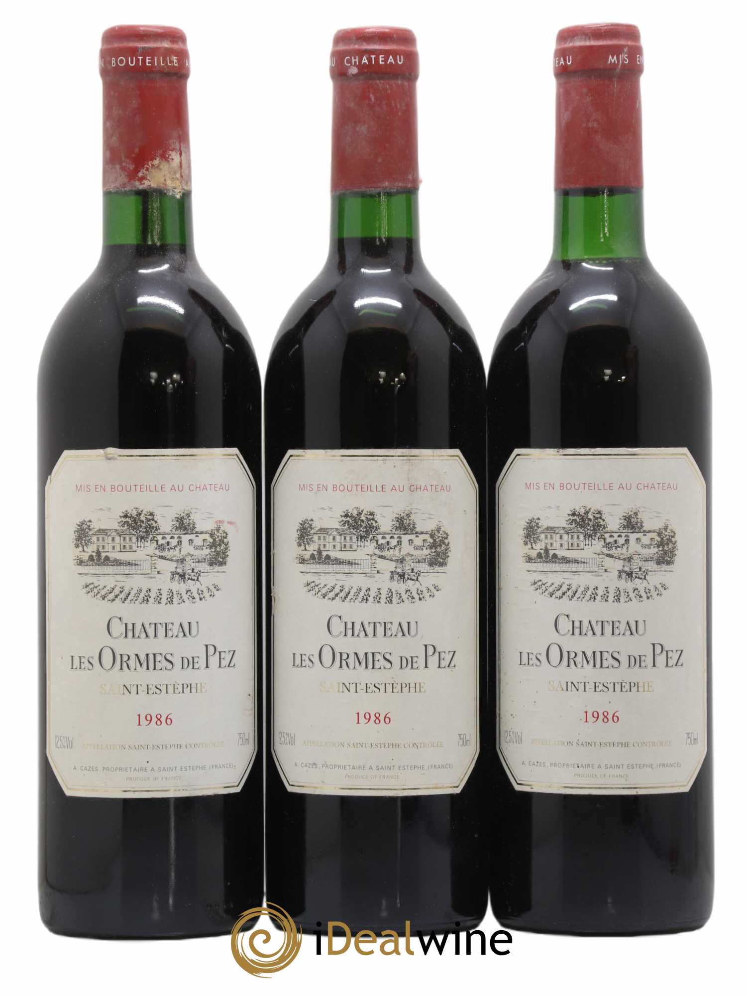Château les Ormes de Pez 1986 - Lot of 3 bottles - 0