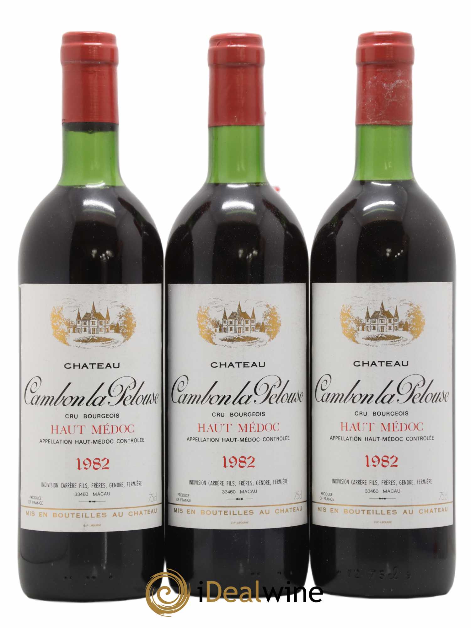 Château Cambon la Pelouse Cru Bourgeois 1982 - Lot de 3 bouteilles - 0