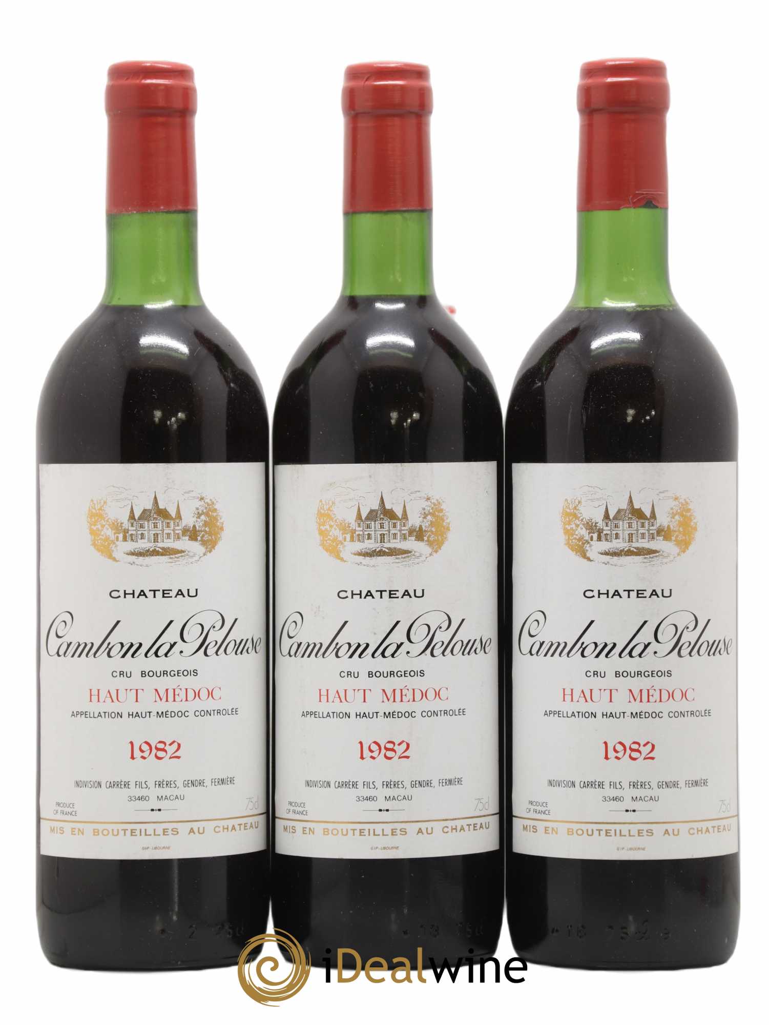 Château Cambon la Pelouse Cru Bourgeois 1982 - Lot de 3 bouteilles - 0