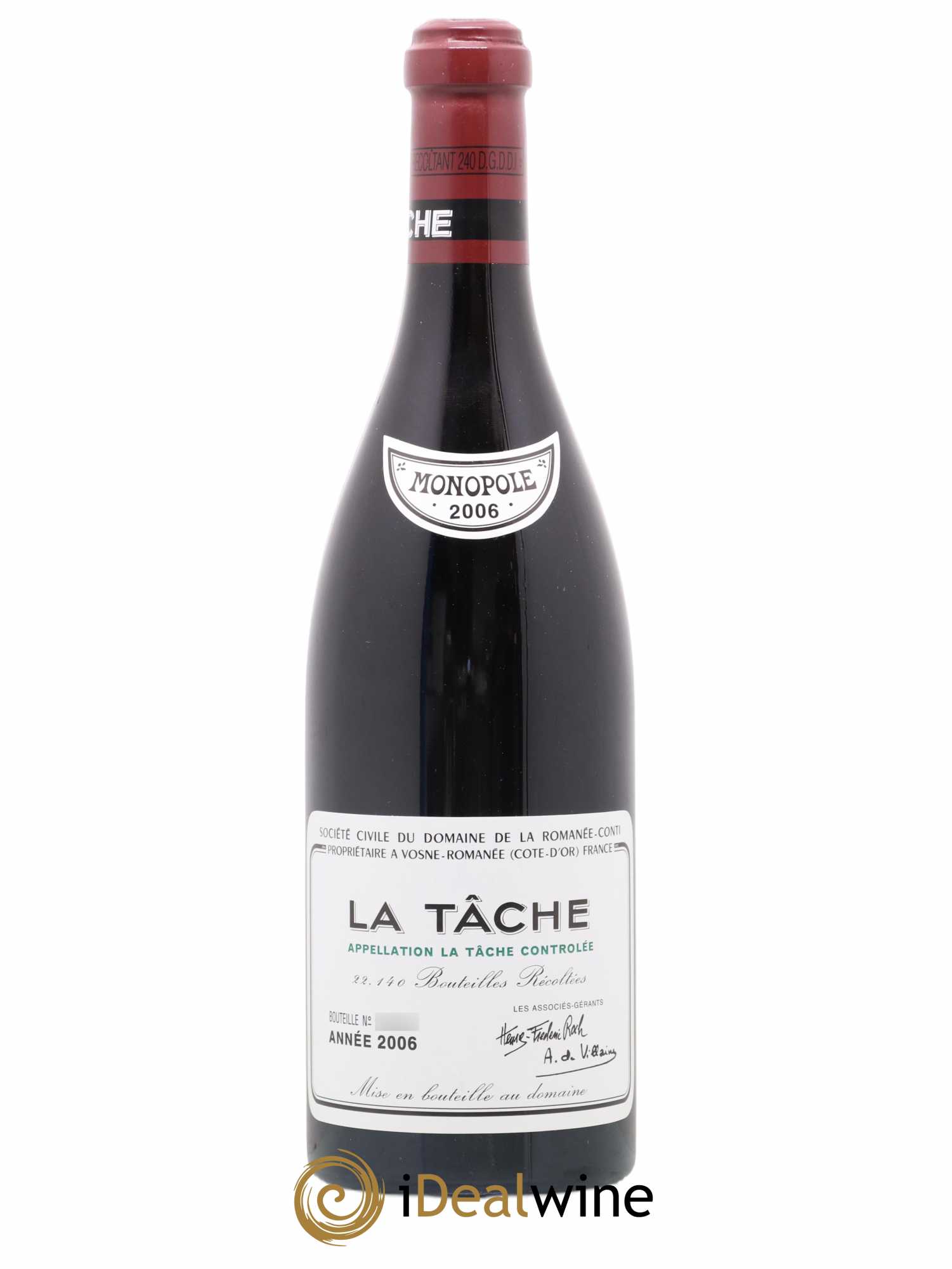 La Tâche Grand Cru Domaine de la Romanée-Conti 2006 - Lot de 1 bouteille - 0