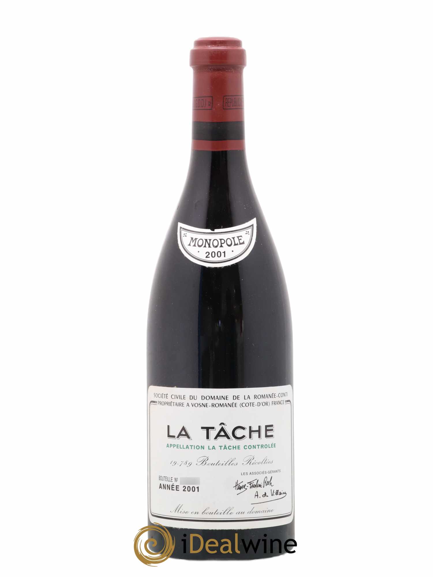 La Tâche Grand Cru Domaine de la Romanée-Conti 2001 - Lot de 1 bouteille - 0