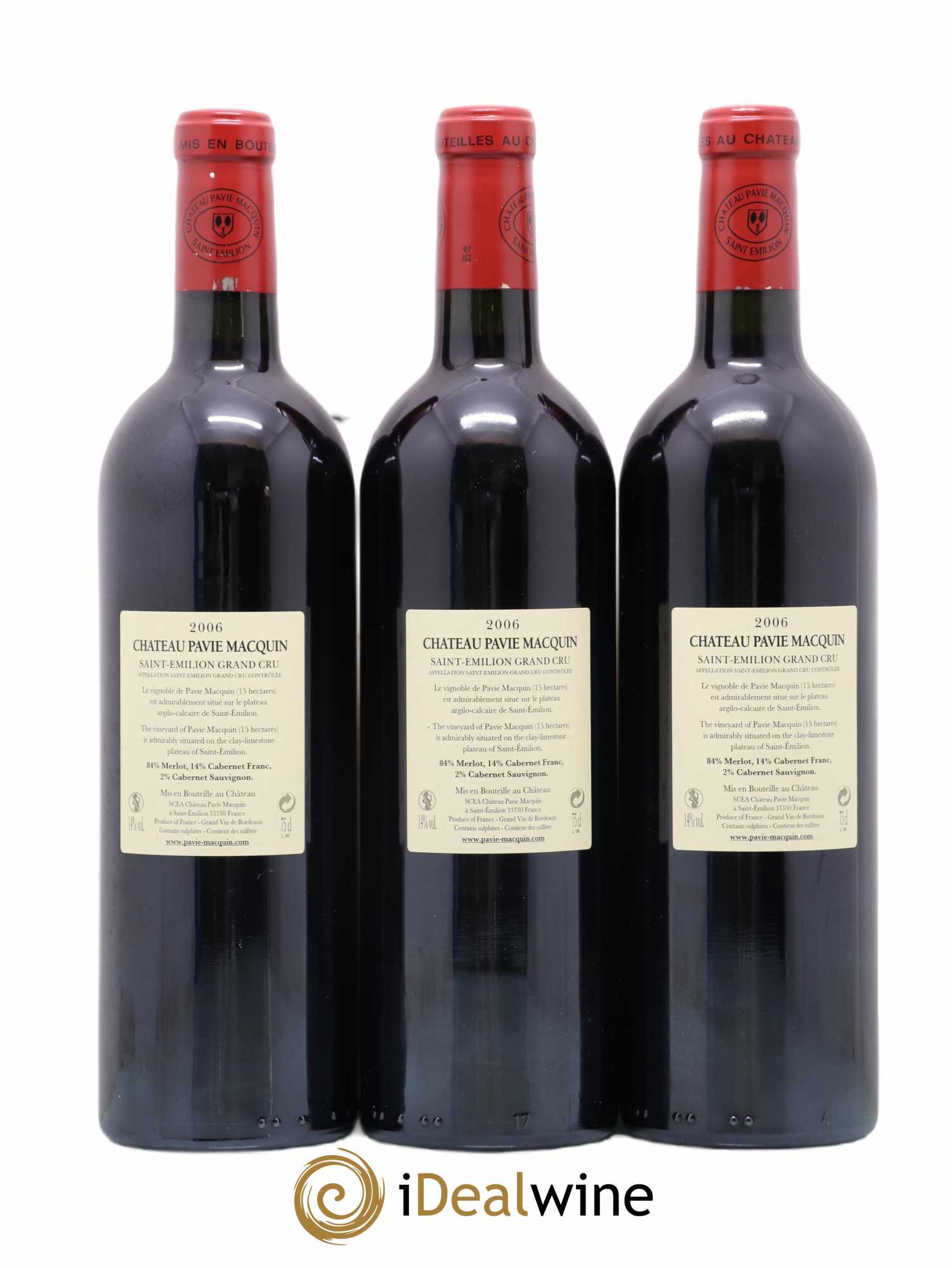 Château Pavie Macquin 1er Grand Cru Classé B 2006 - Lot de 3 bouteilles - 1