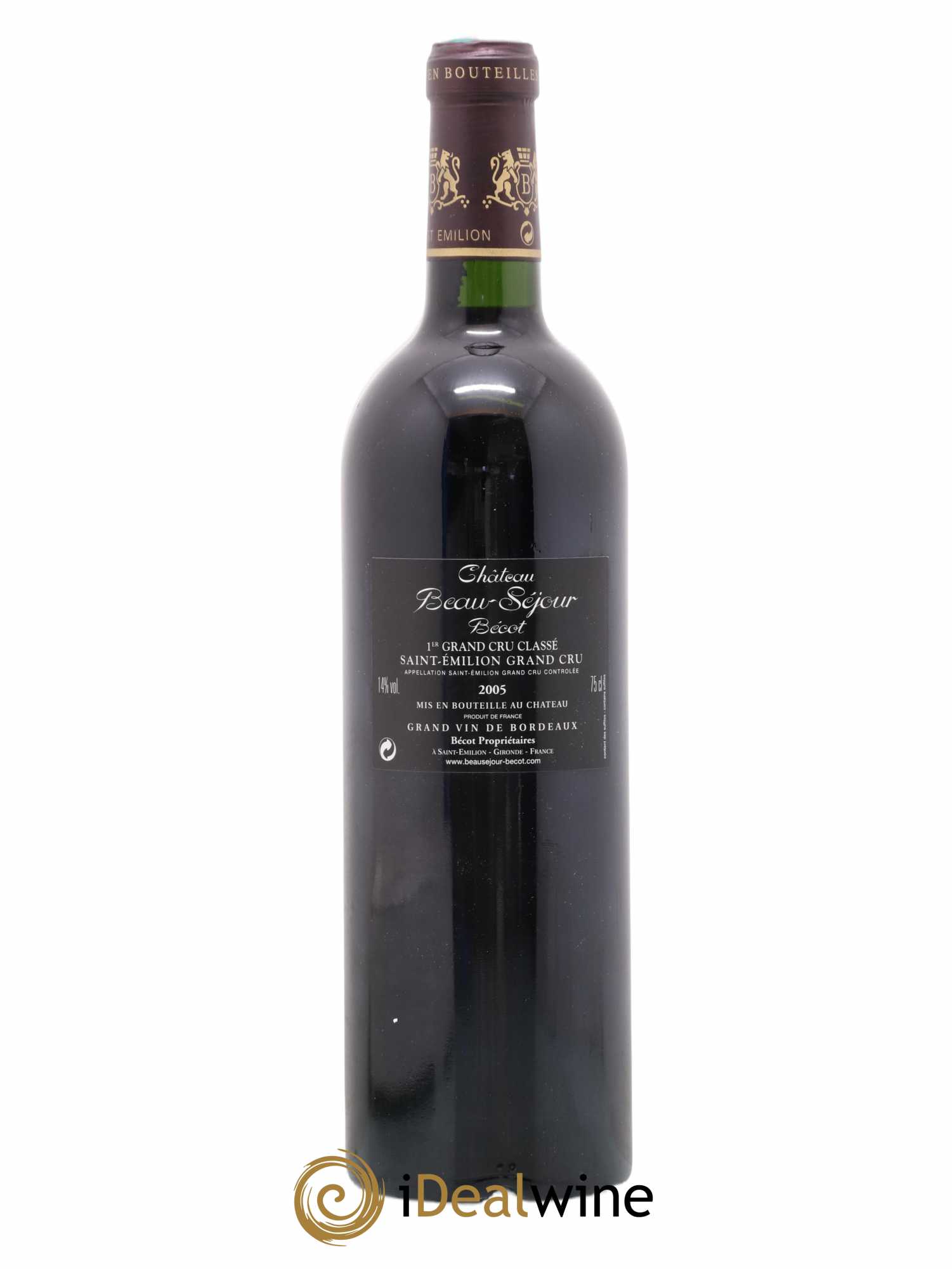 Château Beau-Séjour Bécot 1er Grand Cru Classé B 2005 - Lot de 1 bouteille - 1
