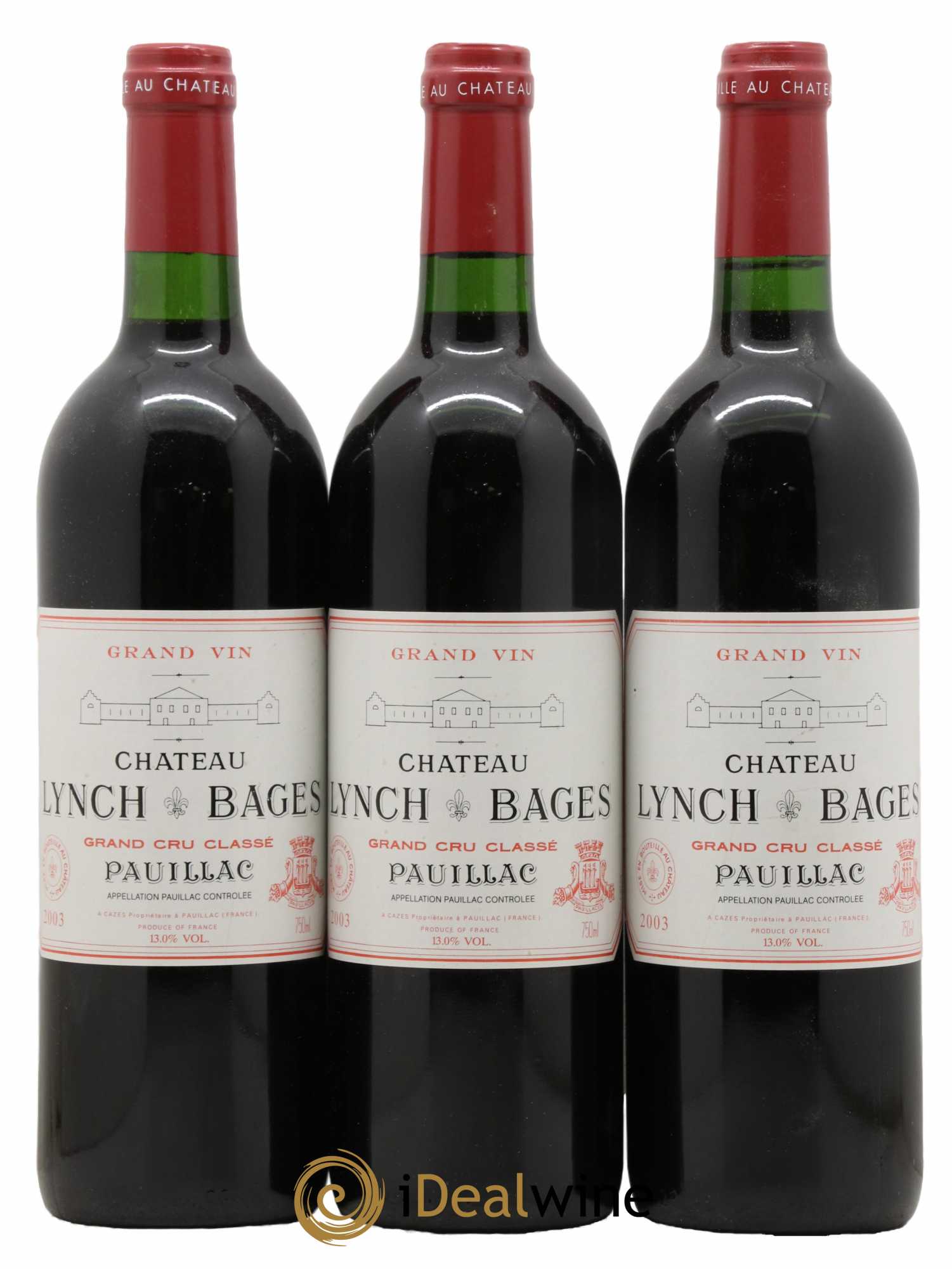 Château Lynch Bages 5ème Grand Cru Classé 2003 - Lot de 3 bouteilles - 0