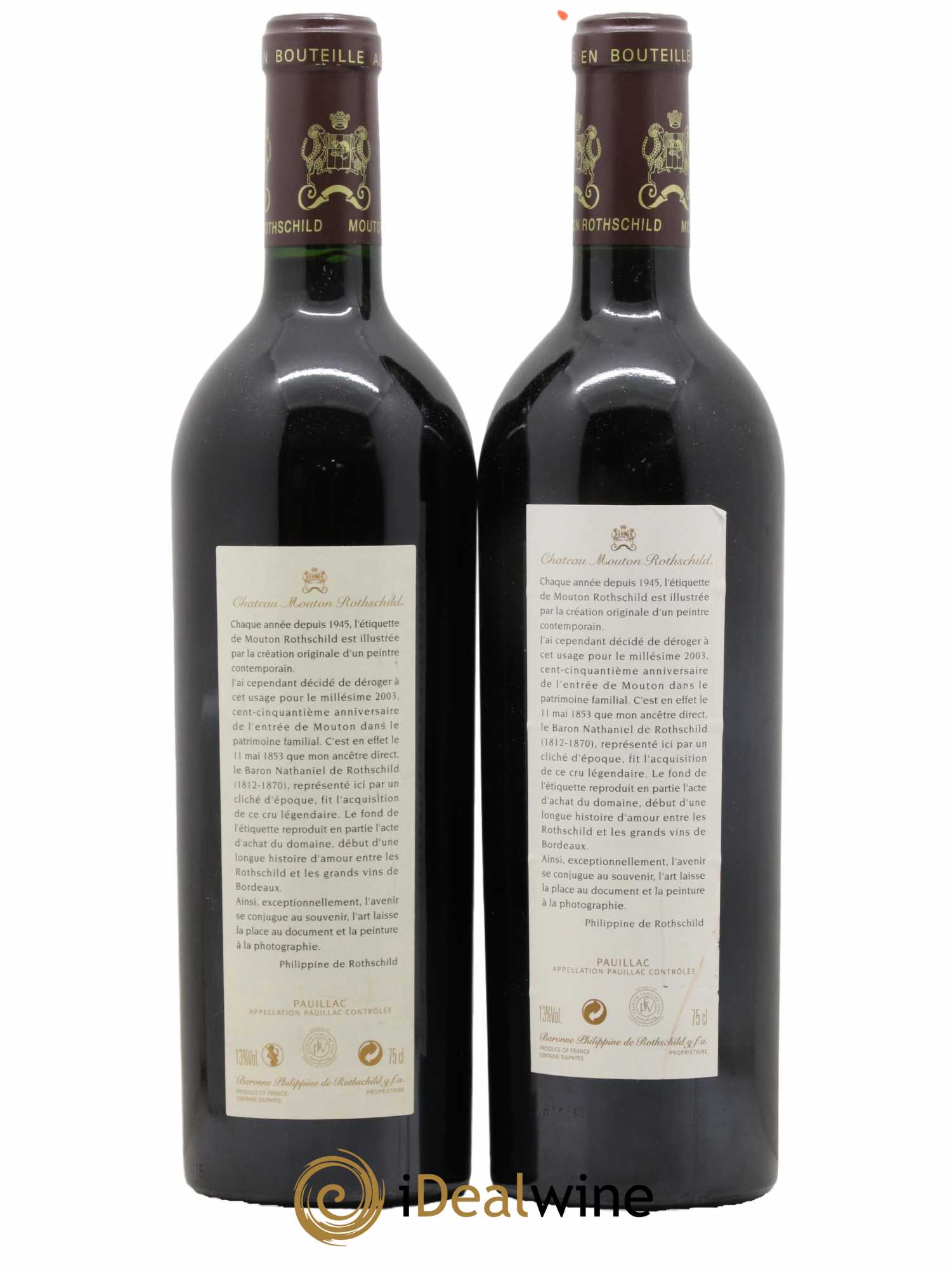 Château Mouton Rothschild 1er Grand Cru Classé 2003 - Lot of 2 bottles - 1