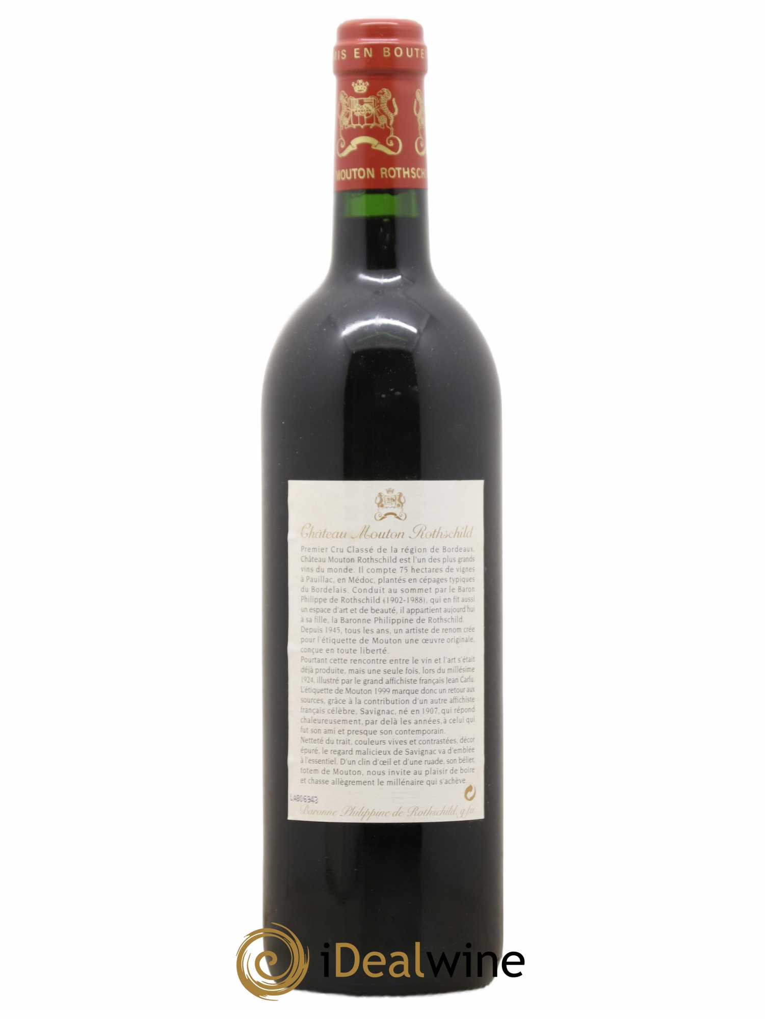 Château Mouton Rothschild 1er Grand Cru Classé (sans prix de réserve) 1999 - Lot de 1 bouteille - 1