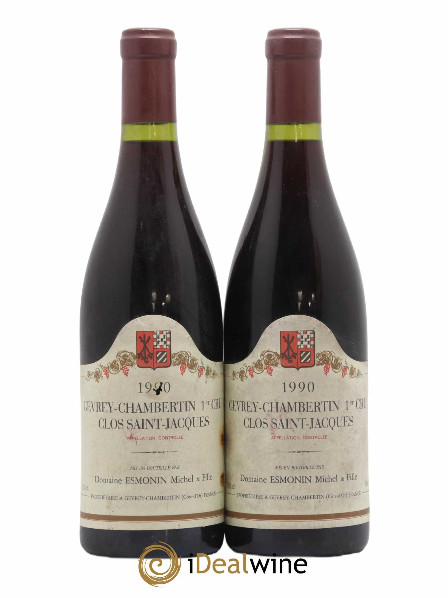 Gevrey-Chambertin 1er Cru Clos Saint-Jacques Michel Esmonin 1990 - Lot de 2 bouteilles - 0