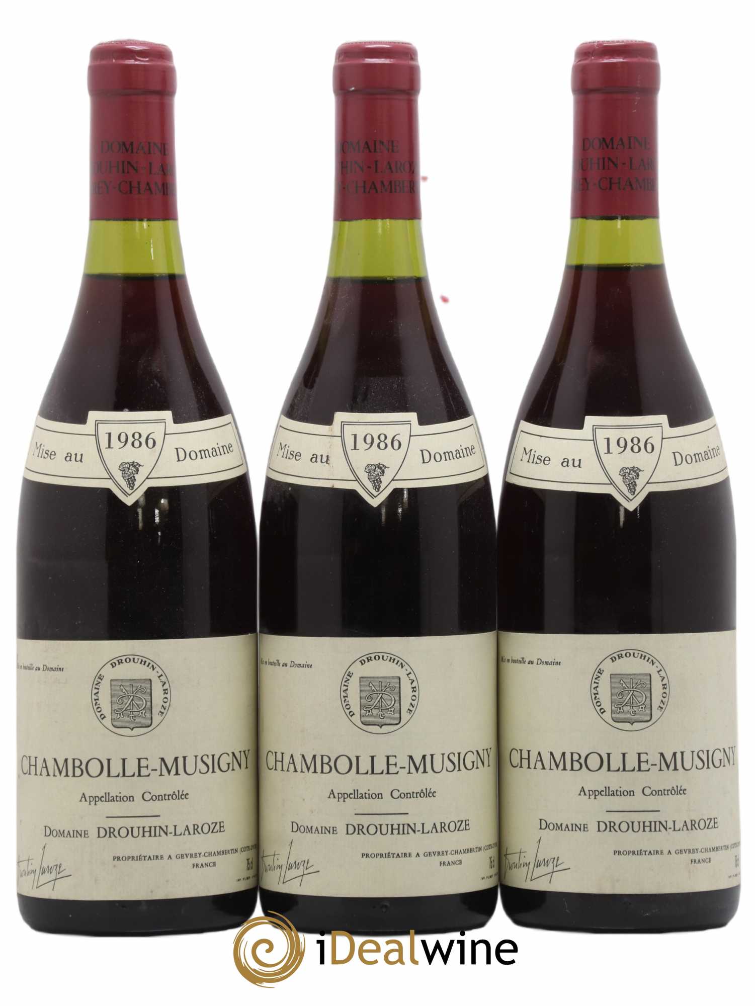 Chambolle-Musigny Domaine Drouhin-Laroze 1986 - Lot de 3 bouteilles - 0