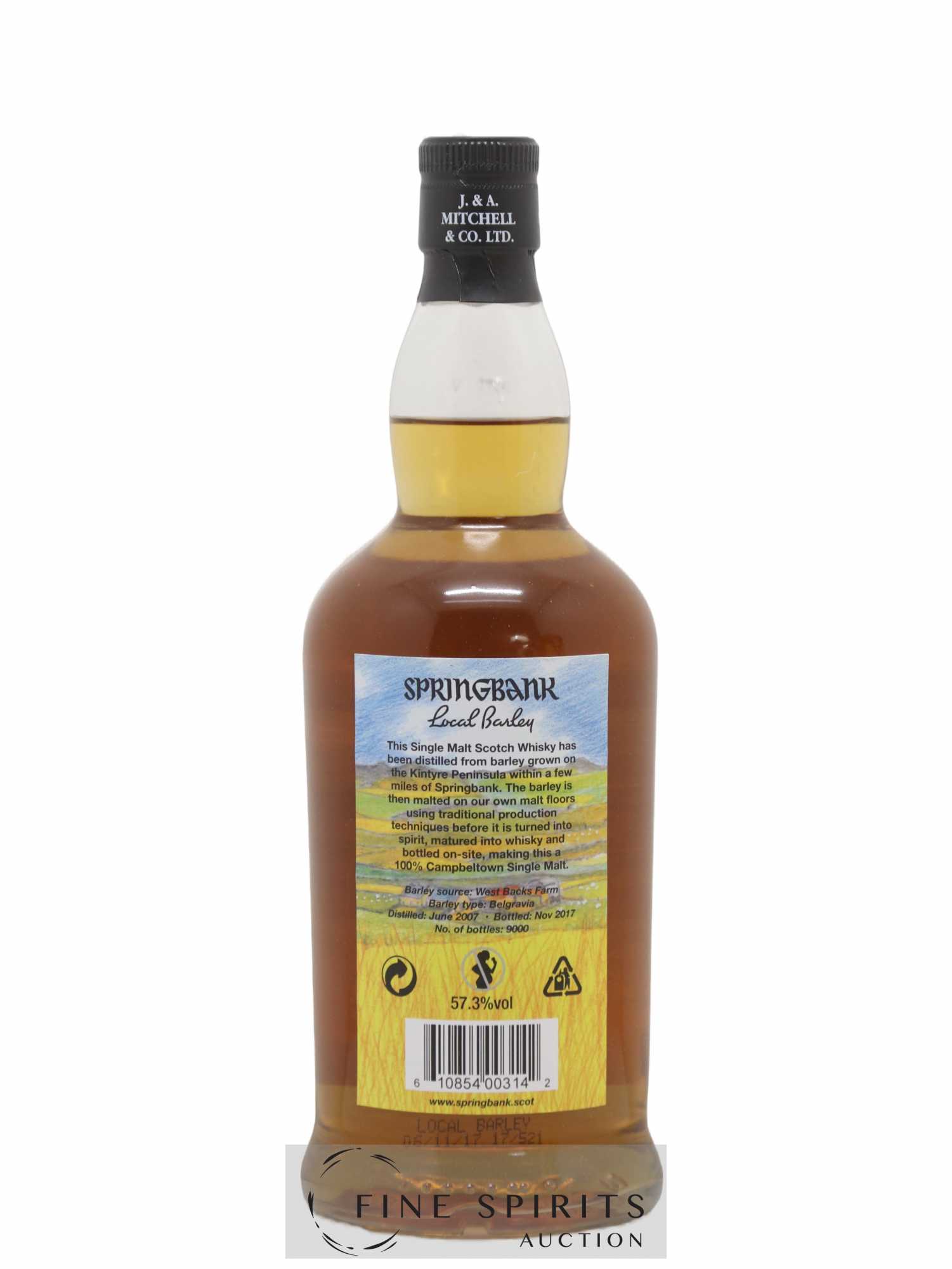 Springbank 10 years 2007 Of. Local Barley One of 9000 - bottled 2017 - Lot de 1 bouteille - 2