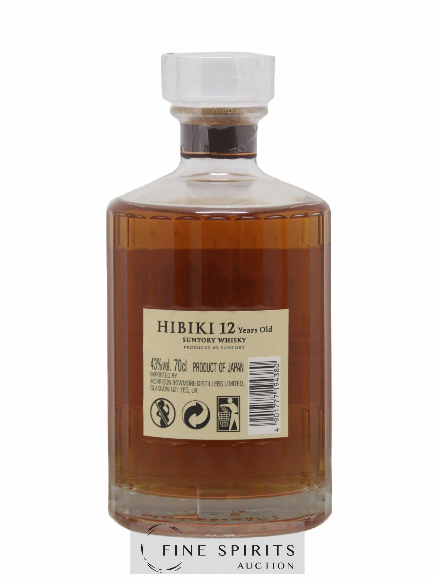 Hibiki 12 years Of. Suntory (70cl.) - Lot de 1 bouteille - 2