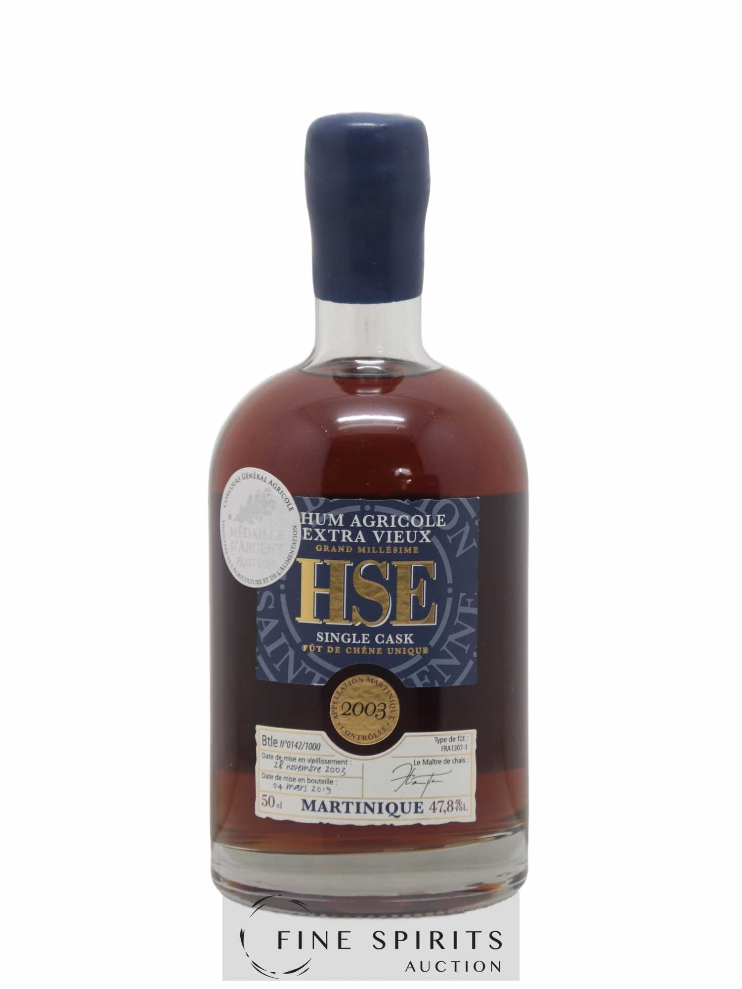 HSE 2003 Of. Single Cask n°FRA-1307-1 - One of 1000 - bottled 2019 Grand Millésime - Lot de 1 bouteille - 2