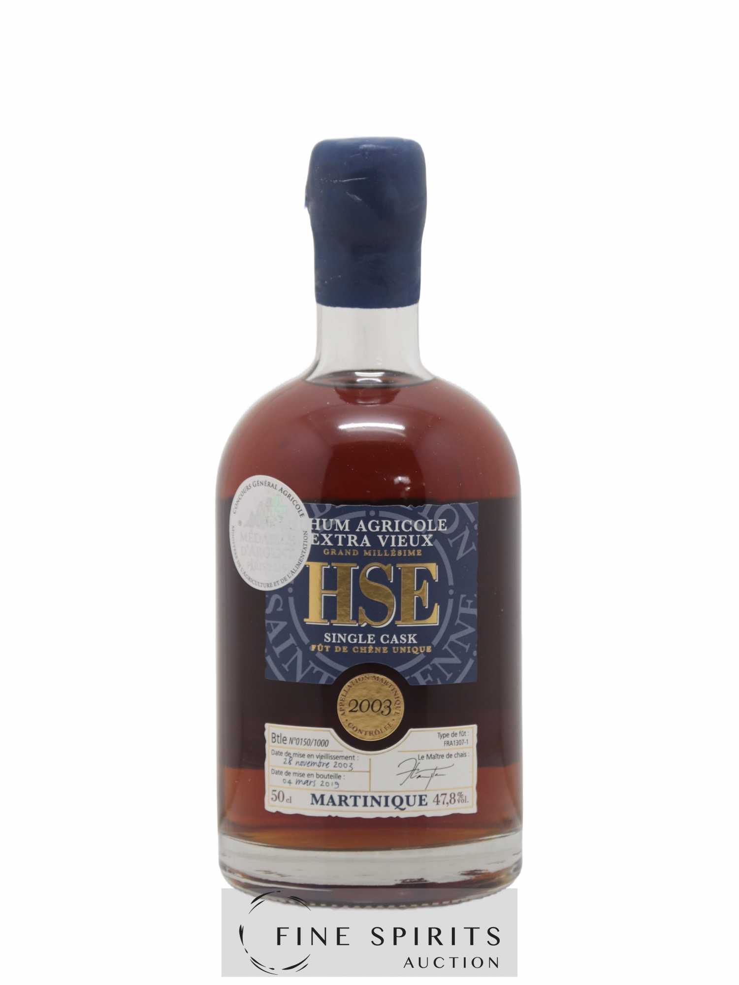 HSE 2003 Of. Single Cask n°FRA-1307-1 - One of 1000 - bottled 2019 Grand Millésime - Lot de 1 bouteille - 1