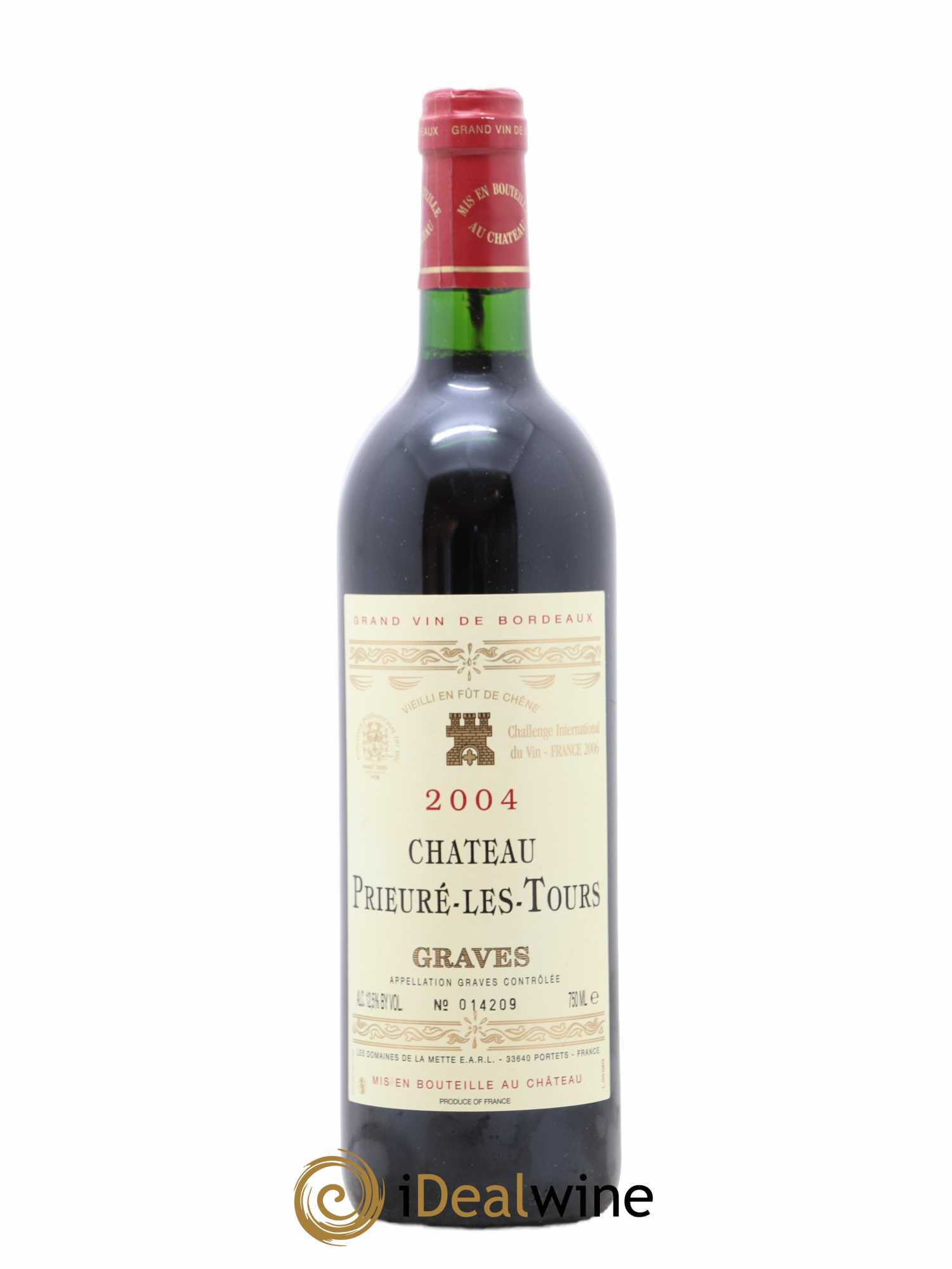 Graves Domaine de la Mette Château prieure les tours 2004 - Lot de 1 bouteille - 0