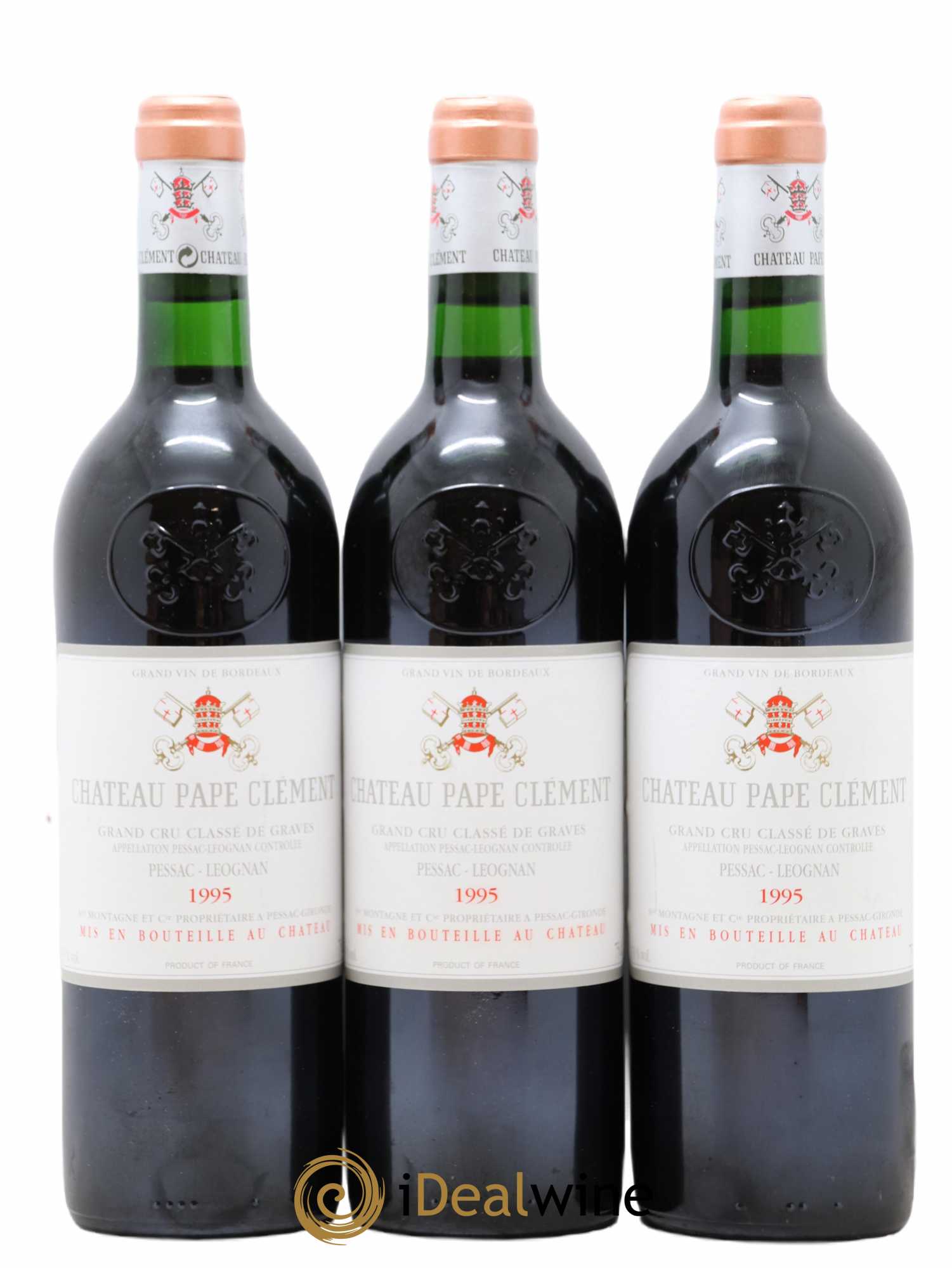 Château Pape Clément Cru Classé de Graves 1995 - Lot de 3 bouteilles - 0