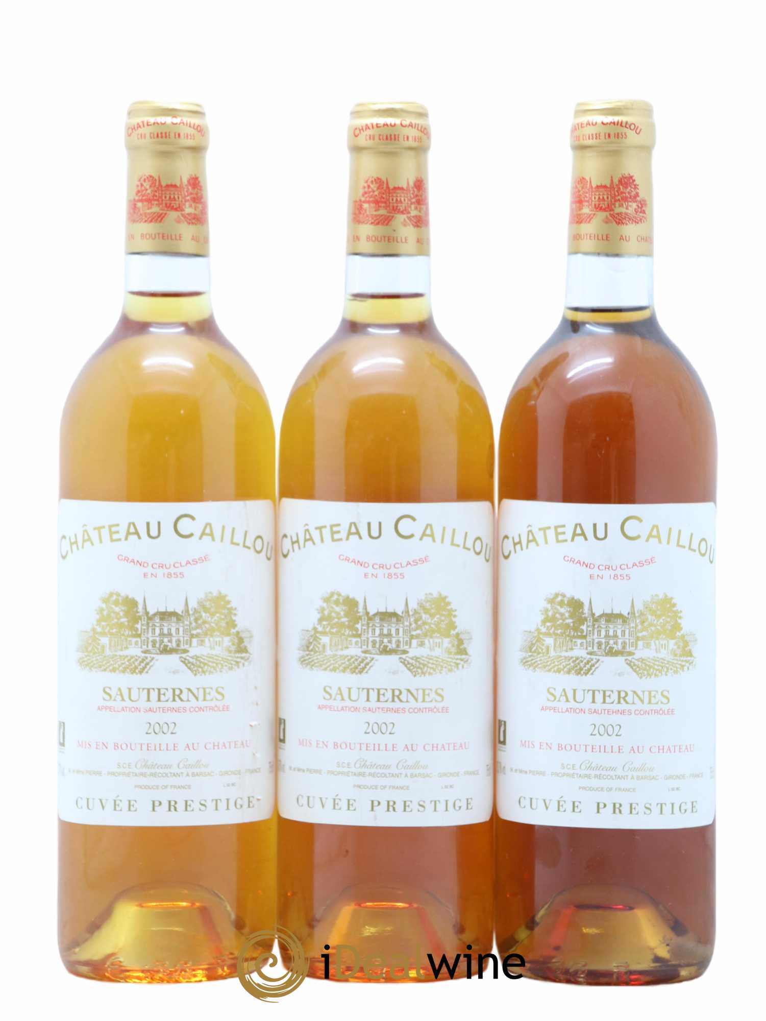 Sauternes Cuvee Prestige Château Caillou 2002 - Lotto di 3 bottiglie - 0