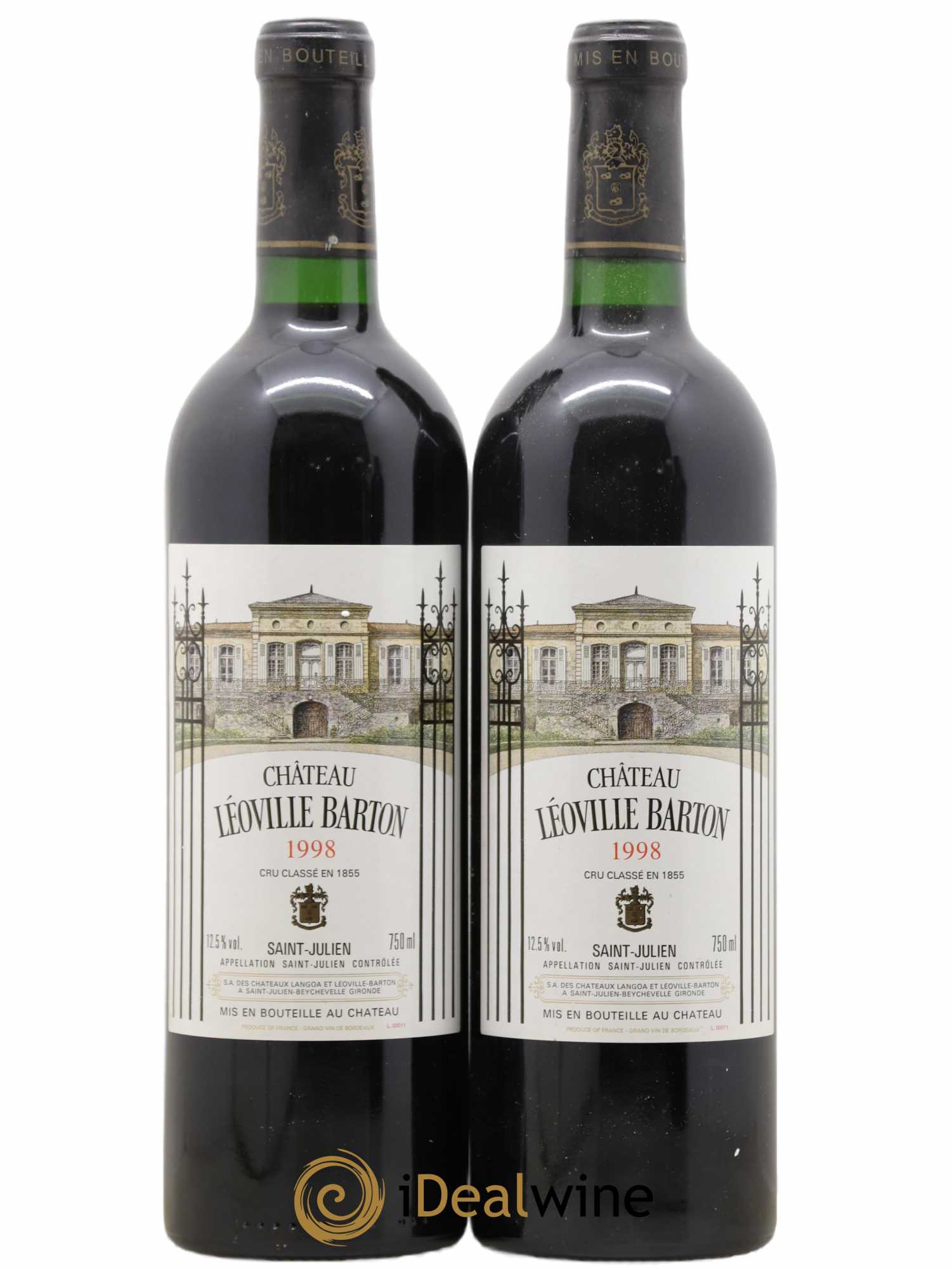 Château Léoville Barton 2ème Grand Cru Classé 1998 - Lot de 2 bouteilles - 0