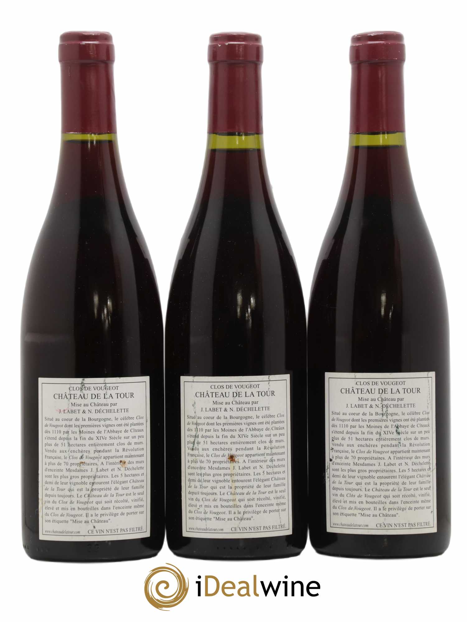 Clos de Vougeot Grand Cru Vieilles Vignes Château de La Tour 2000 - Lot of 3 bottles - 1