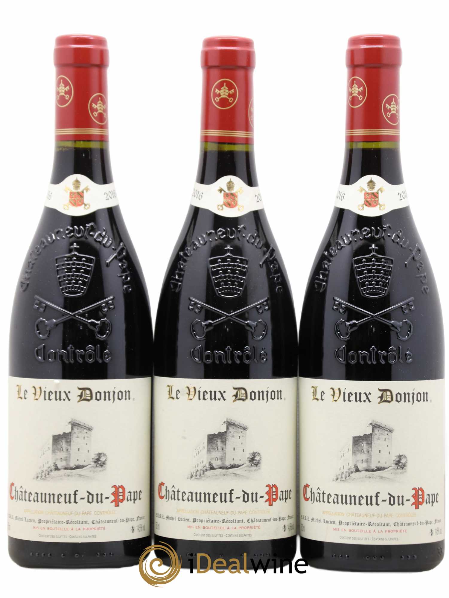 Châteauneuf-du-Pape Le Vieux Donjon Michel Lucien 2016 - Lot de 3 bouteilles - 0