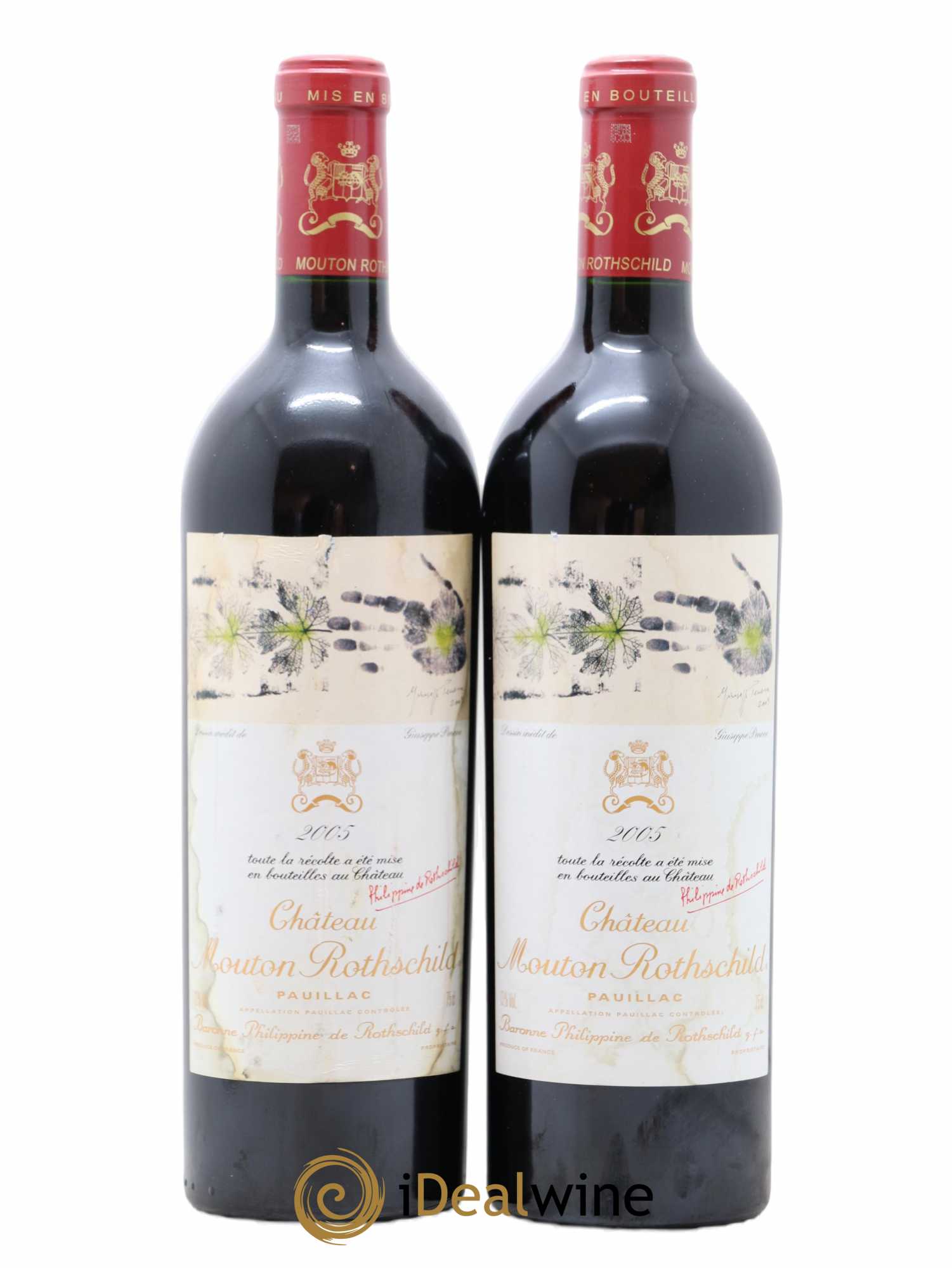 Château Mouton Rothschild 1er Grand Cru Classé 2005 - Lot de 2 bouteilles - 0