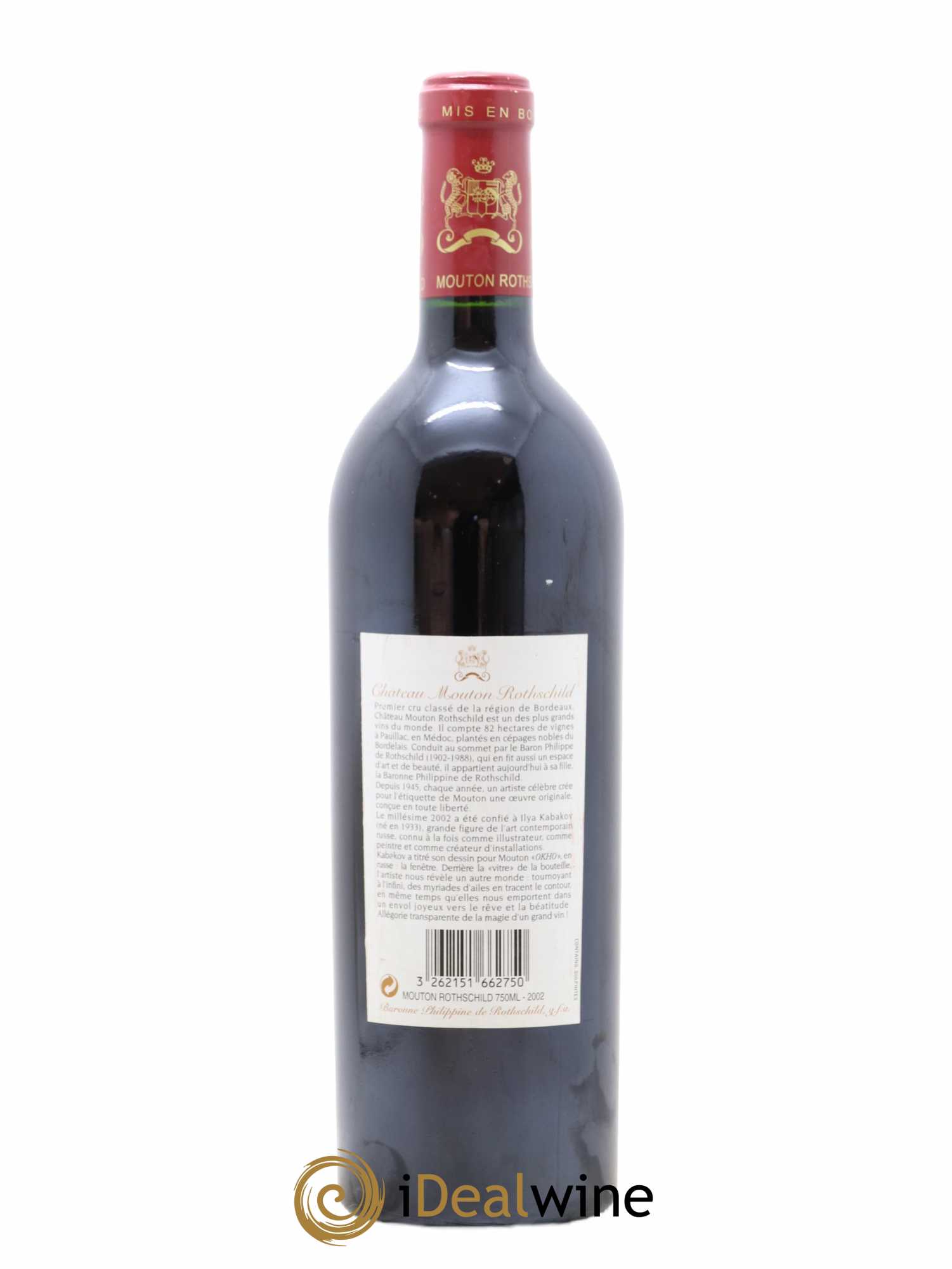 Château Mouton Rothschild 1er Grand Cru Classé 2002 - Lot de 1 bouteille - 1