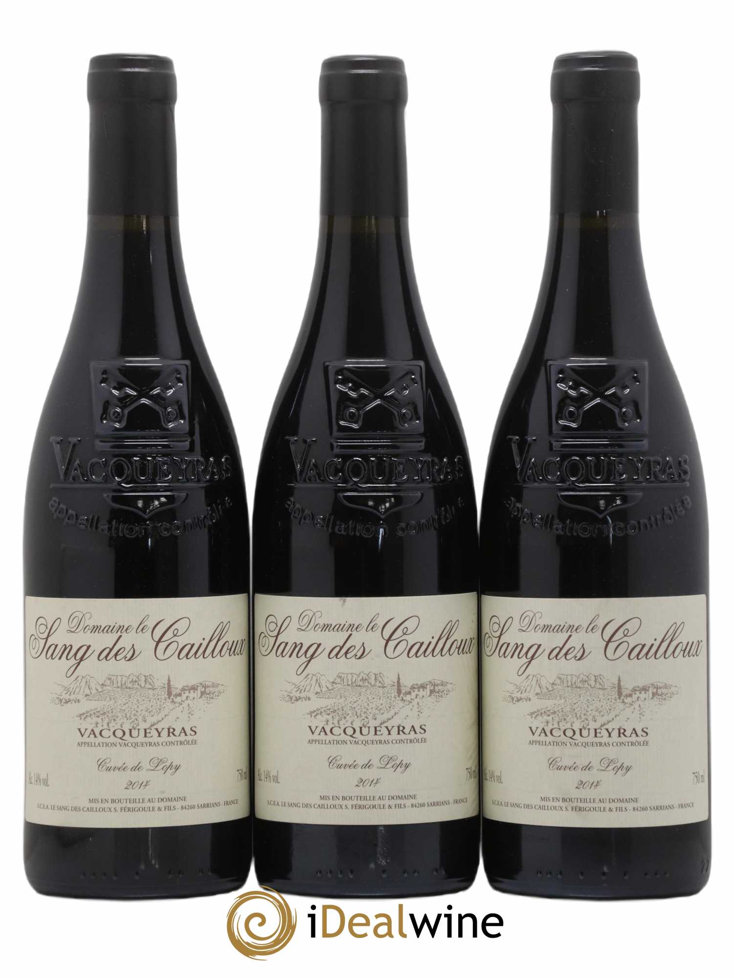 Vacqueyras Cuvée de Lopy Le Sang des Cailloux 2014 - Lot de 3 bouteilles - 0