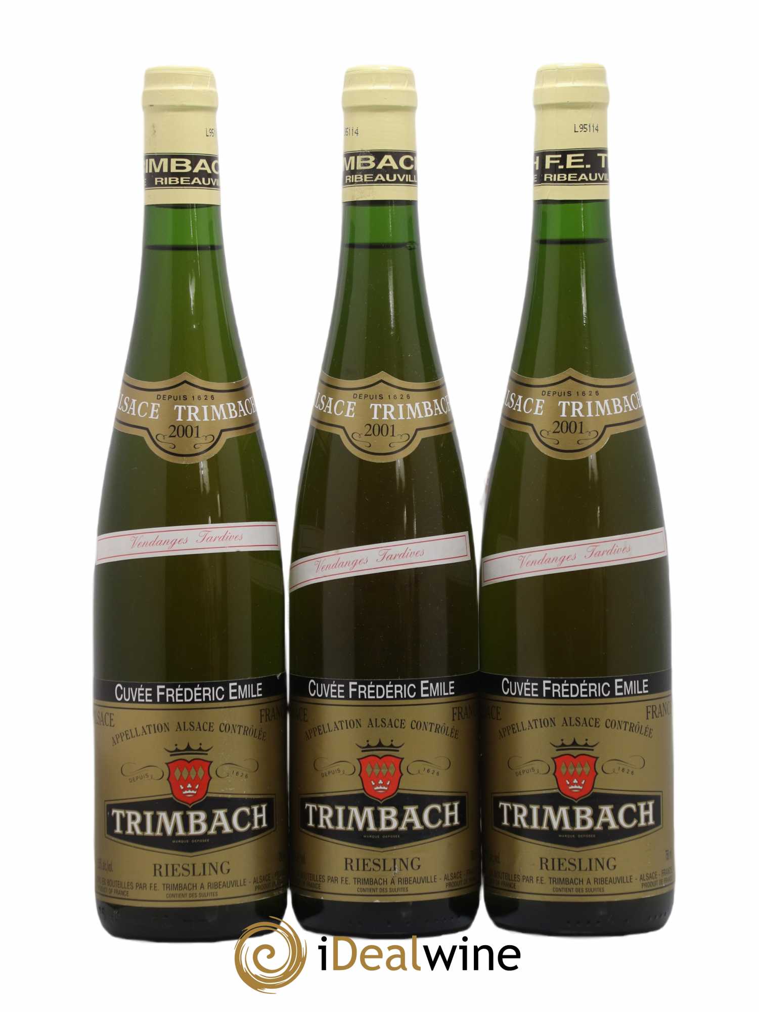Alsace Riesling Vendanges Tardives Cuvée Frédéric Emile Trimbach (Domaine) 2001 - Lotto di 3 bottiglie - 0
