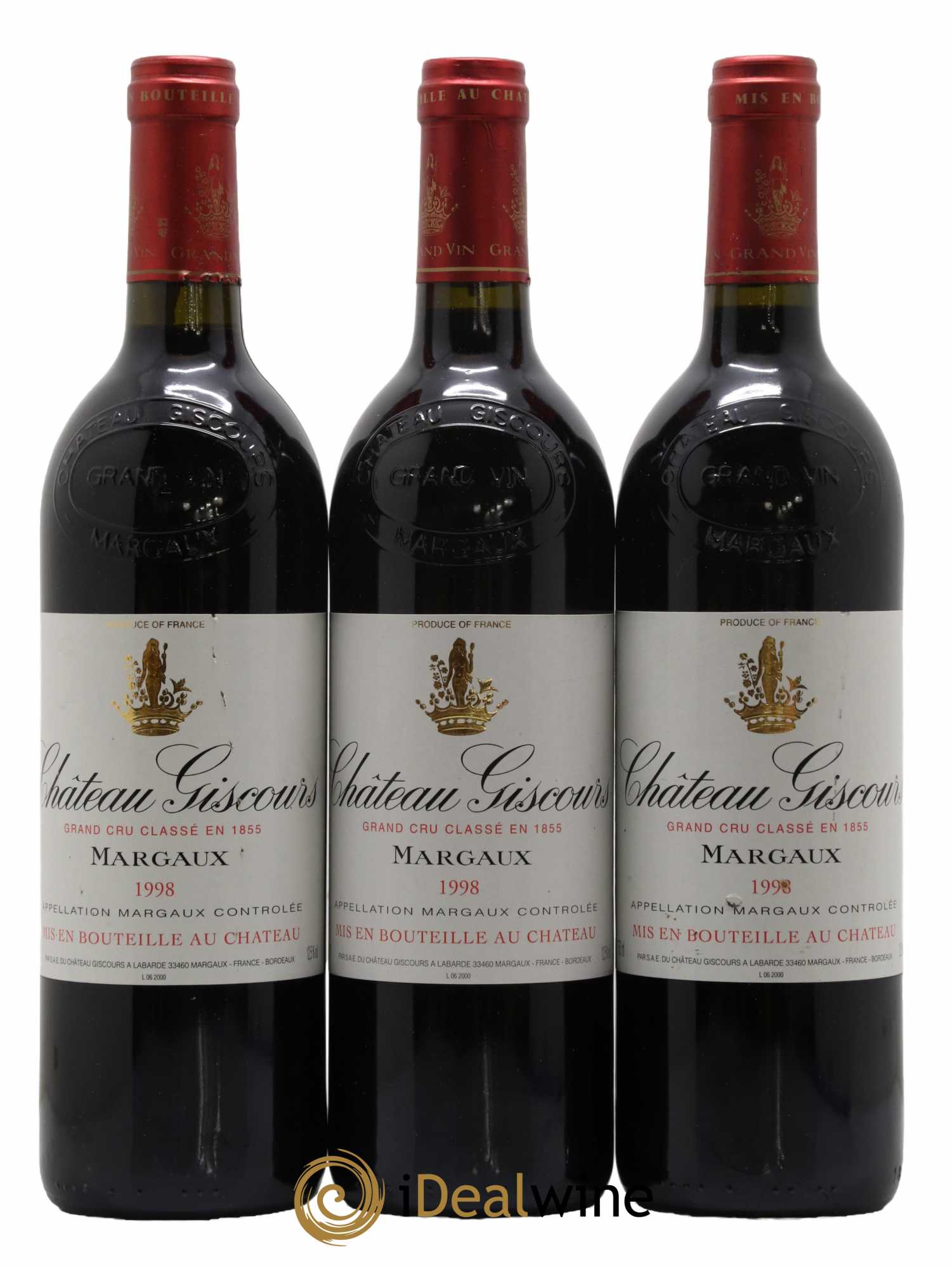 Château Giscours 3ème Grand Cru Classé 1998 - Lot de 3 bouteilles - 0