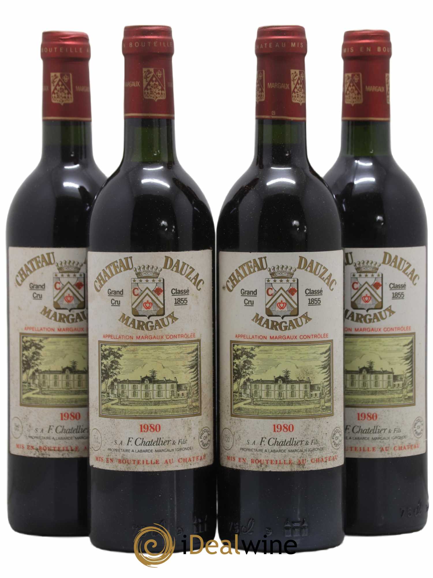 Château Dauzac 5ème Grand Cru Classé 1980 - Lot de 4 bouteilles - 0