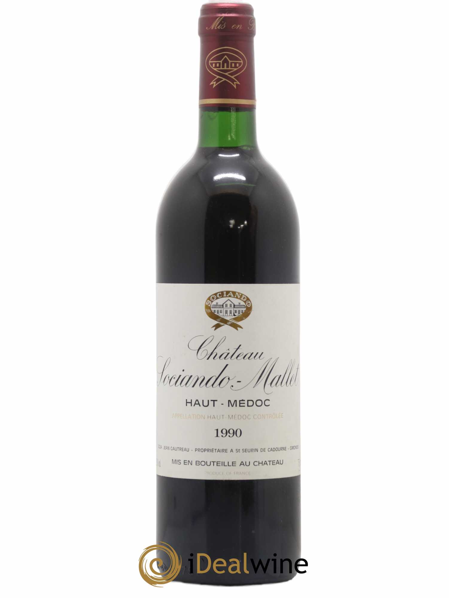 Château Sociando Mallet 1990 - Lot de 1 bouteille - 0
