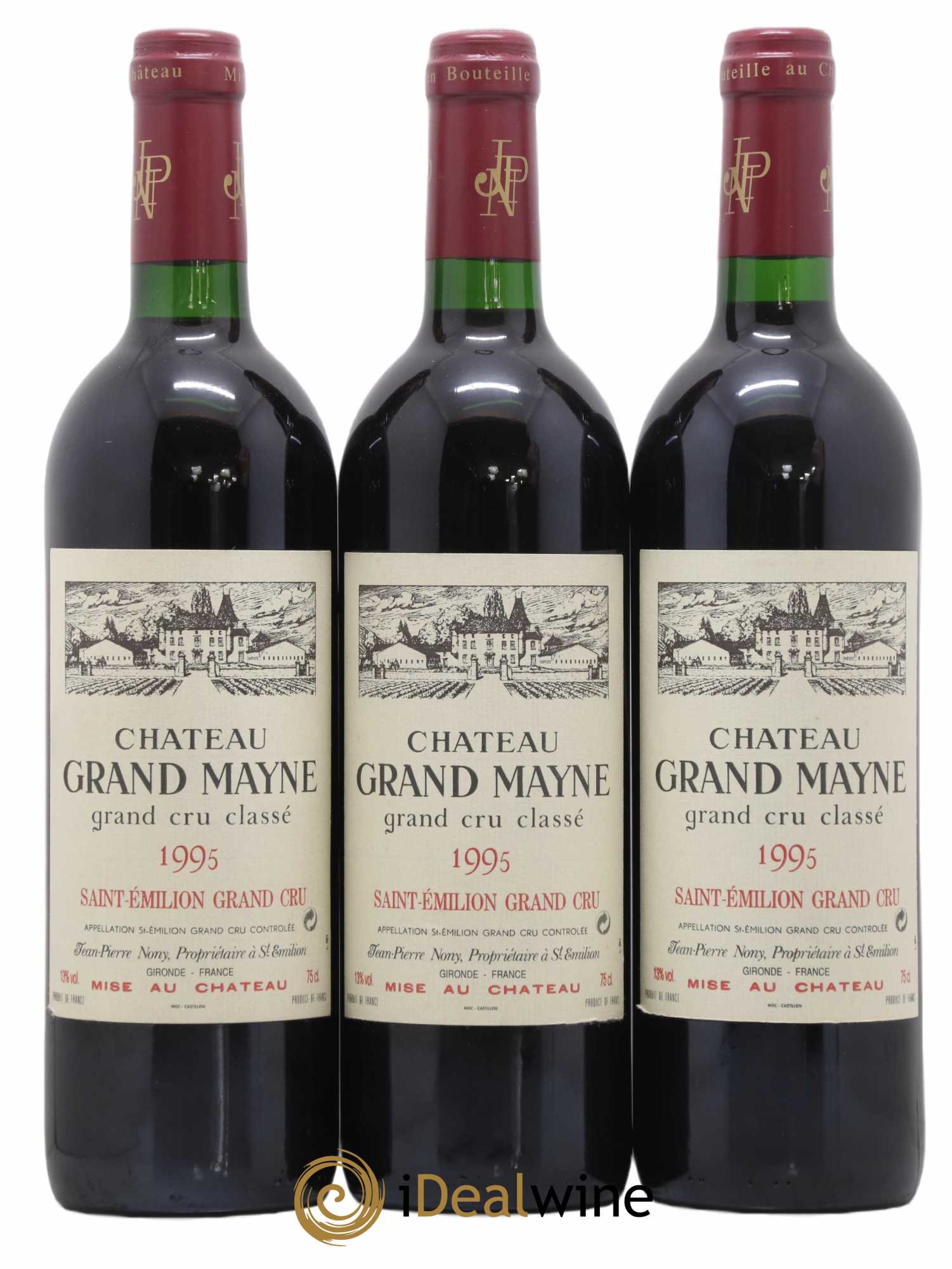 Château Grand Mayne Grand Cru Classé 1995 - Lot de 3 bouteilles - 0