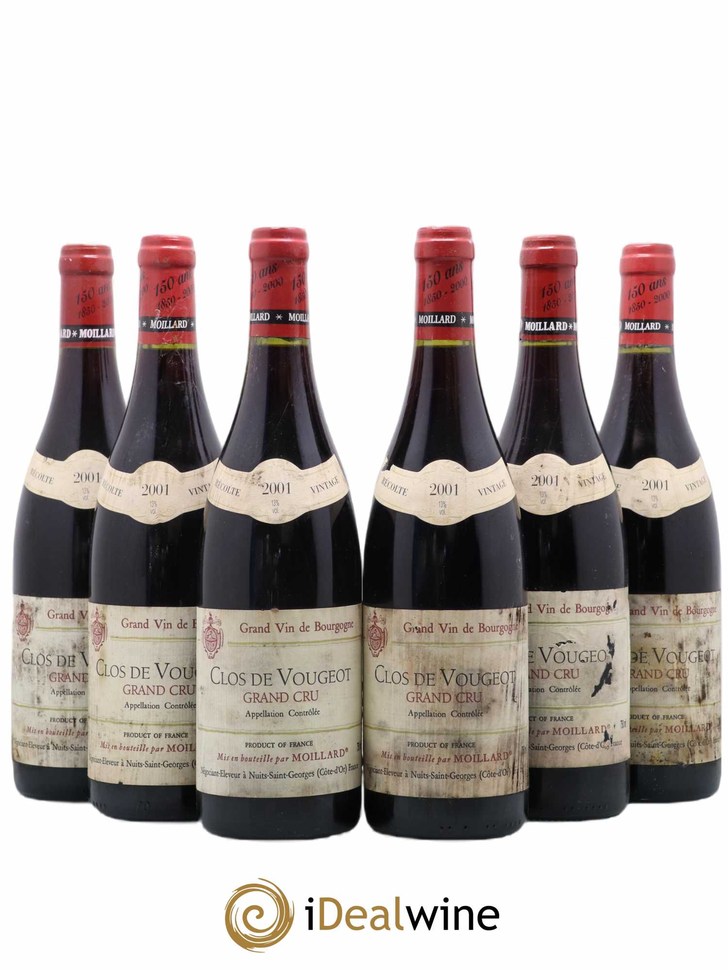 Clos de Vougeot Grand Cru Moillard 2001 - Lot de 6 bouteilles - 0