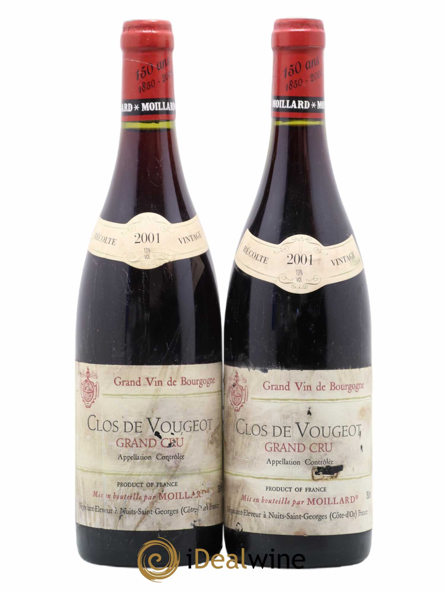 Clos de Vougeot Grand Cru Moillard 2001 - Lot de 2 bouteilles - 0