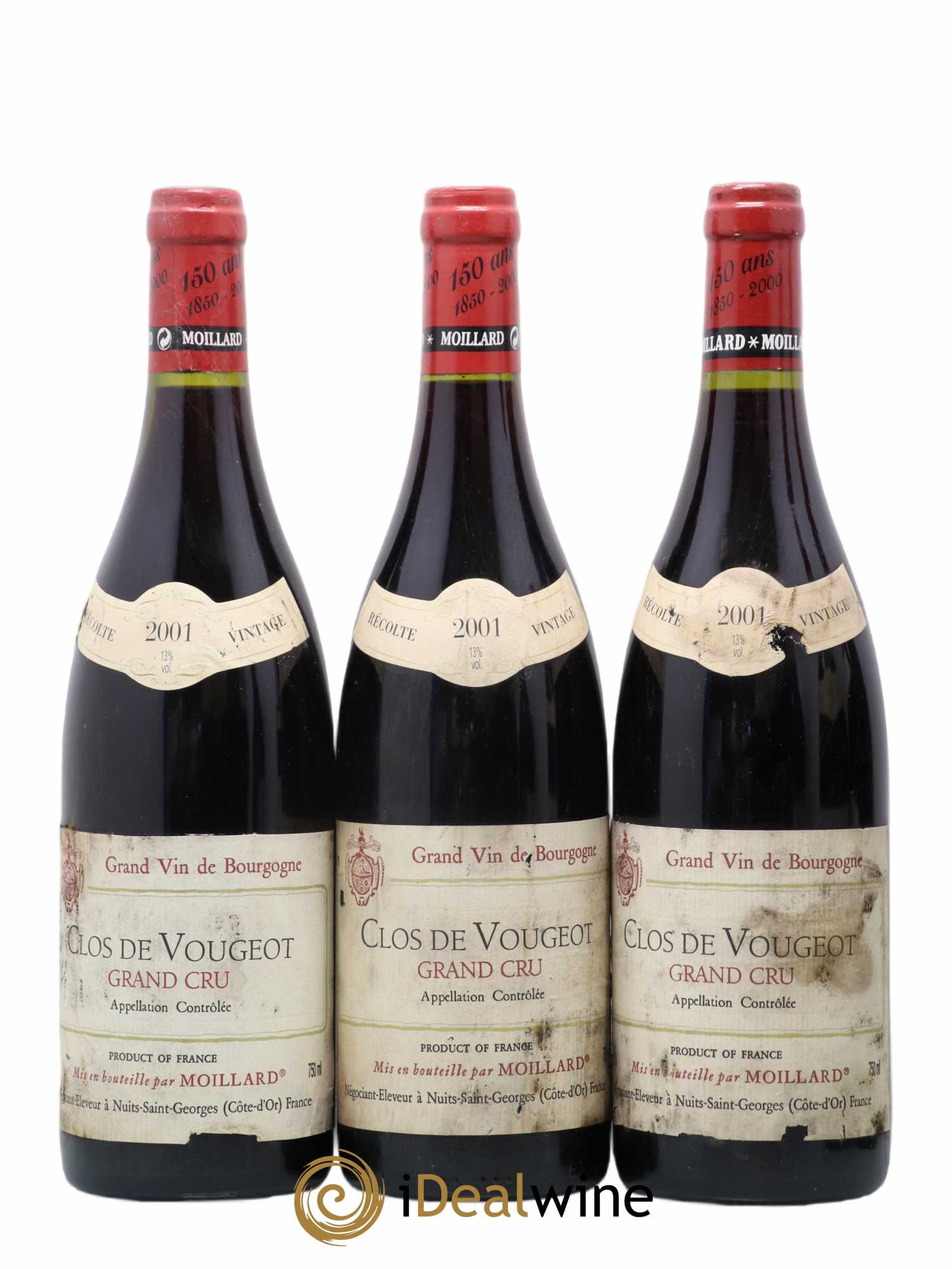 Clos de Vougeot Grand Cru Moillard 2001 - Lot de 6 bouteilles - 1