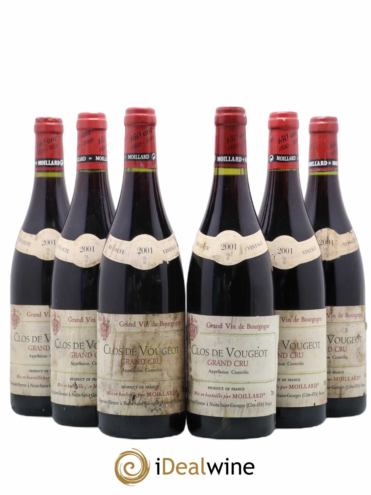 Clos de Vougeot Grand Cru Moillard 2001 - Lot de 6 bouteilles - 0