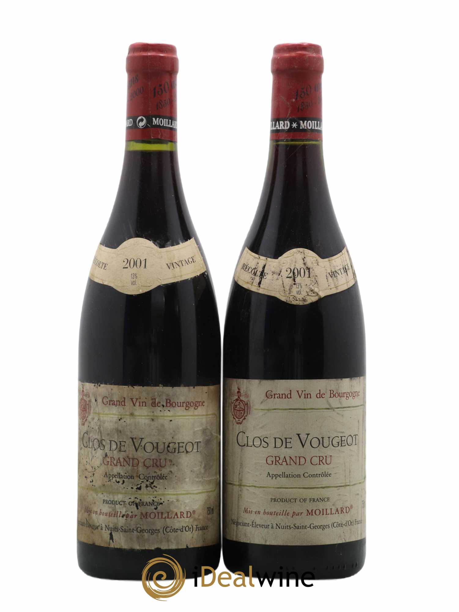 Clos de Vougeot Grand Cru Moillard 2001 - Lot de 2 bouteilles - 0