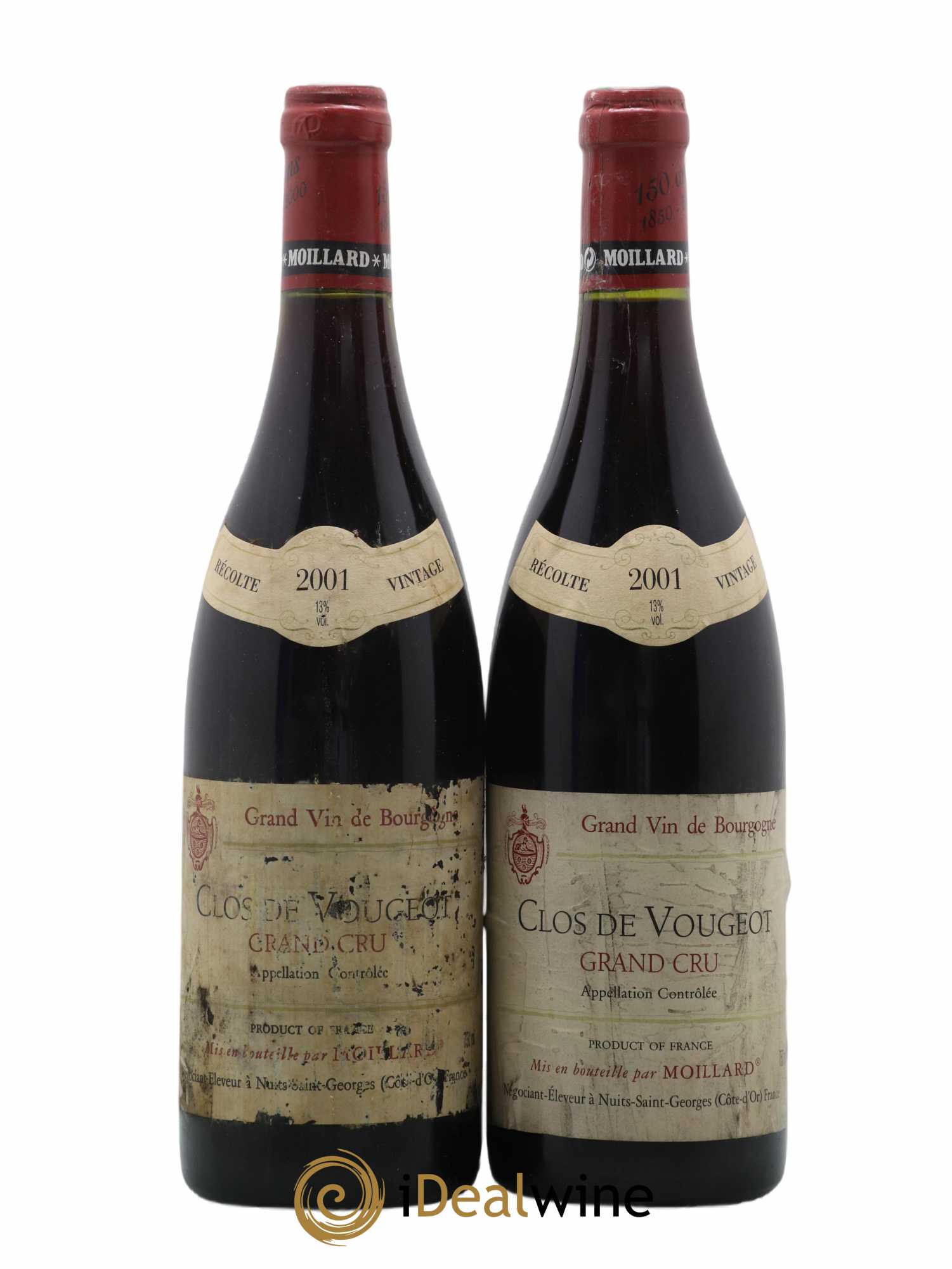 Clos de Vougeot Grand Cru Moillard 2001 - Lot de 2 bouteilles - 0
