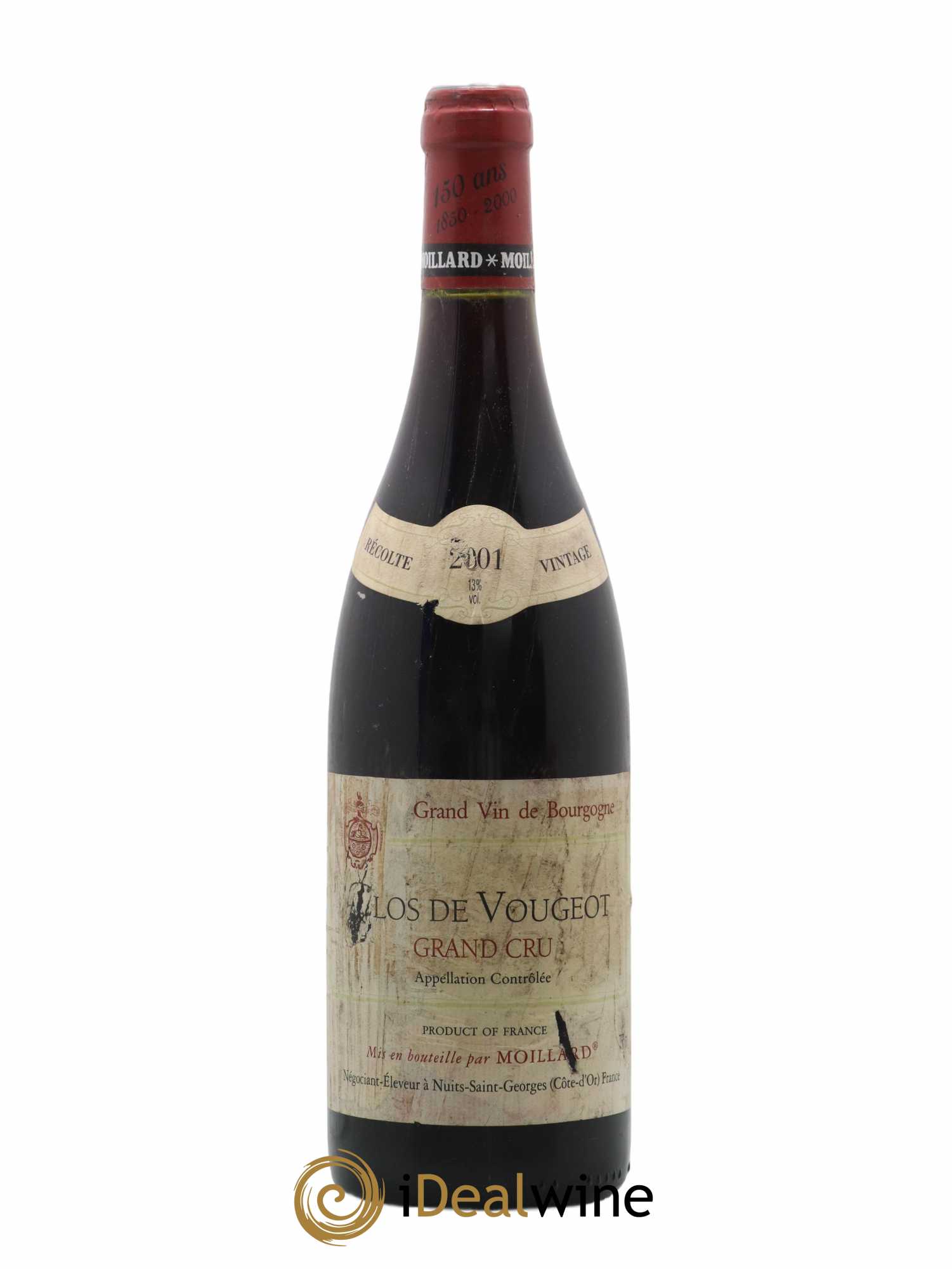 Clos de Vougeot Grand Cru Moillard 2001 - Lot de 1 bouteille - 0