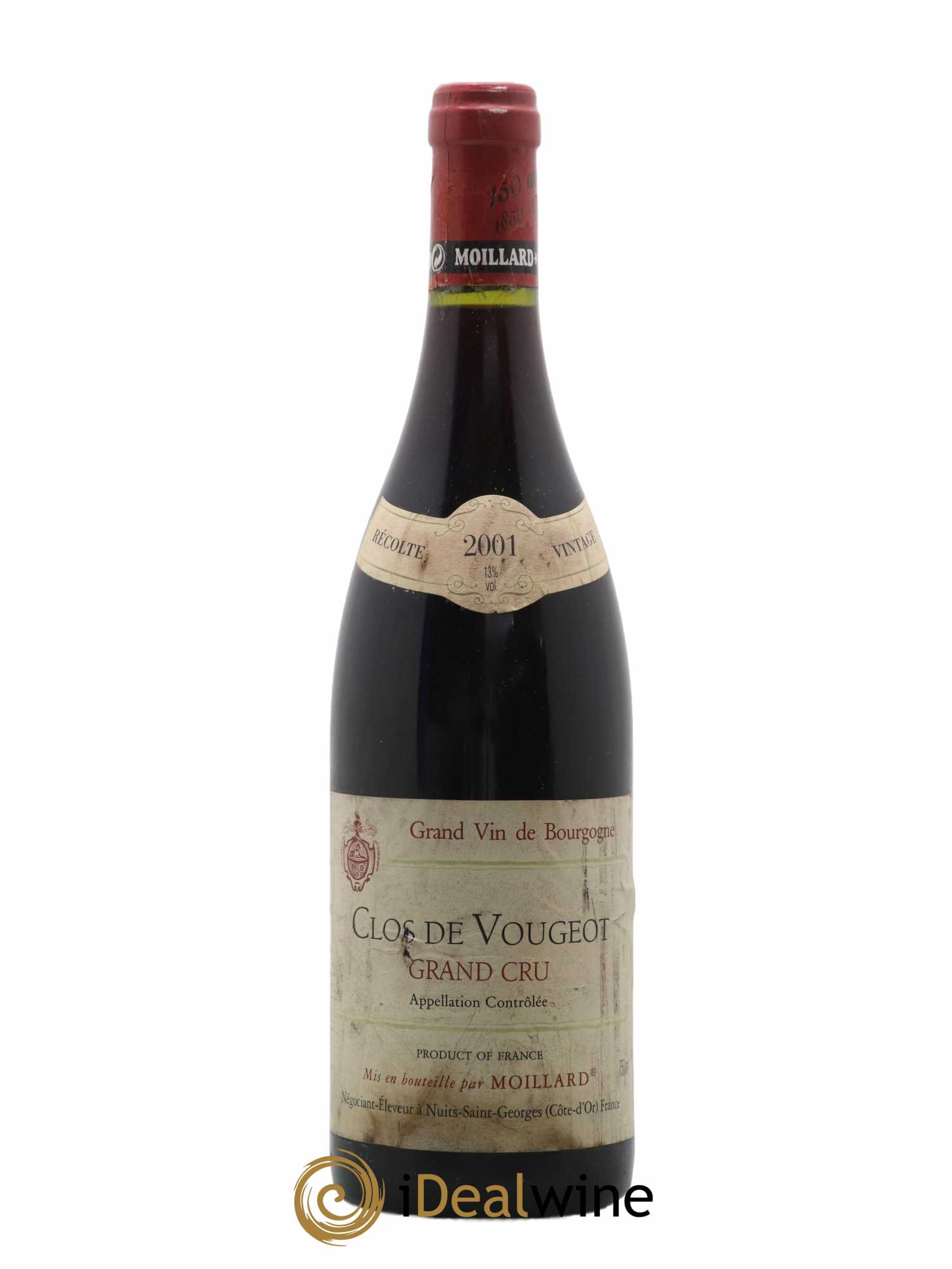 Clos de Vougeot Grand Cru Moillard 2001 - Lot of 1 bottle - 0